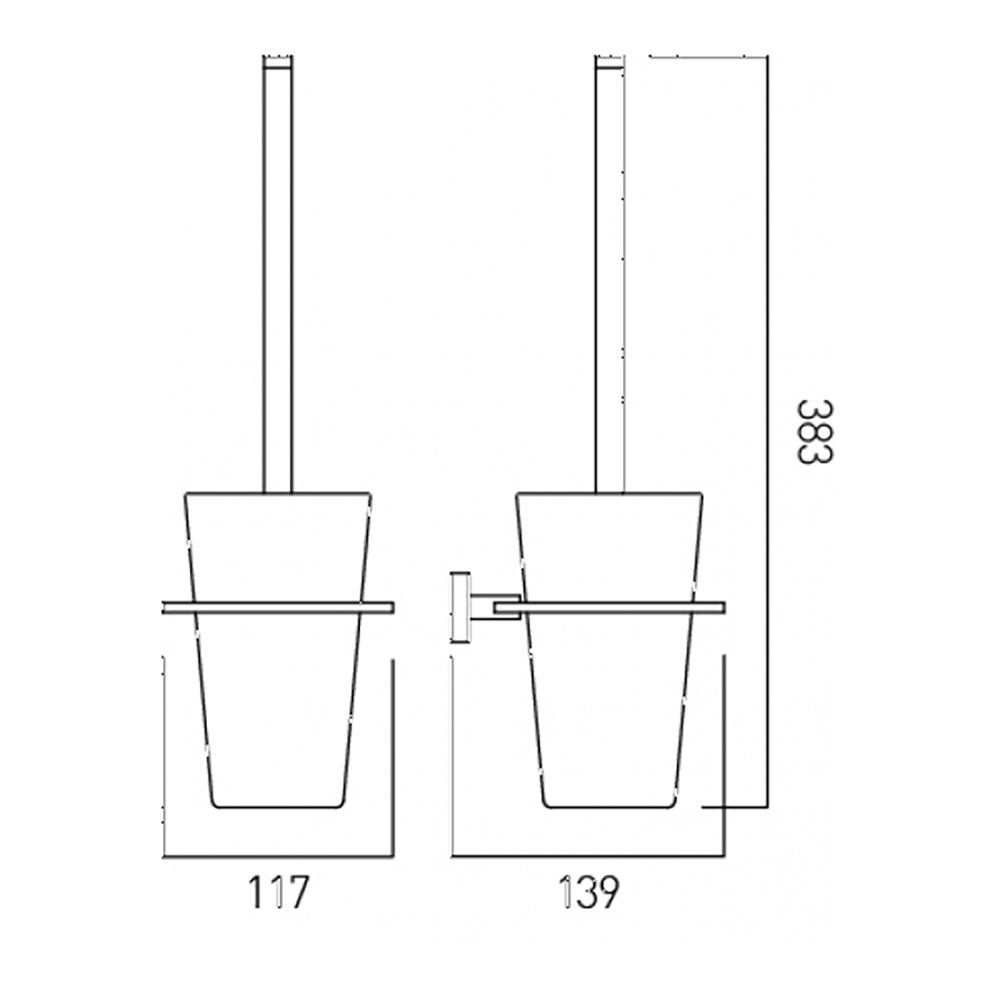Vado Level Wall Mounted Toilet Brush & Holder
