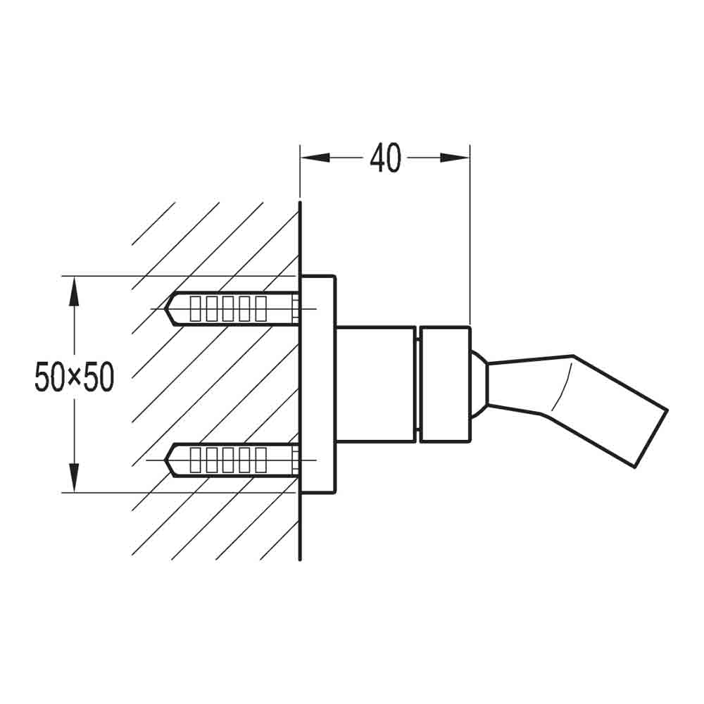 Flova Square Wall Bracket Hand Shower Holder with Swivel Joint