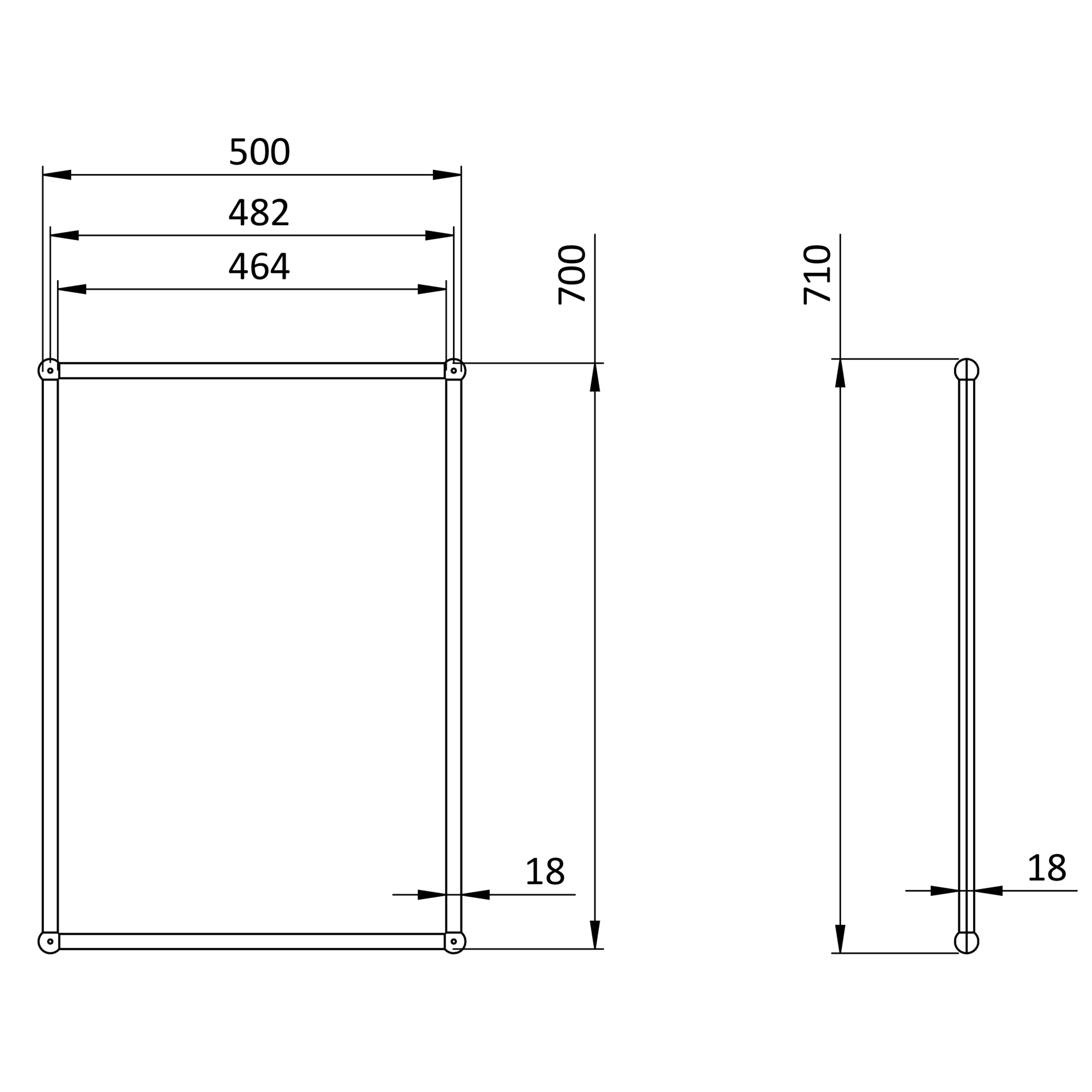 Burlington Rectangular Framed Mirror 500 x 700mm