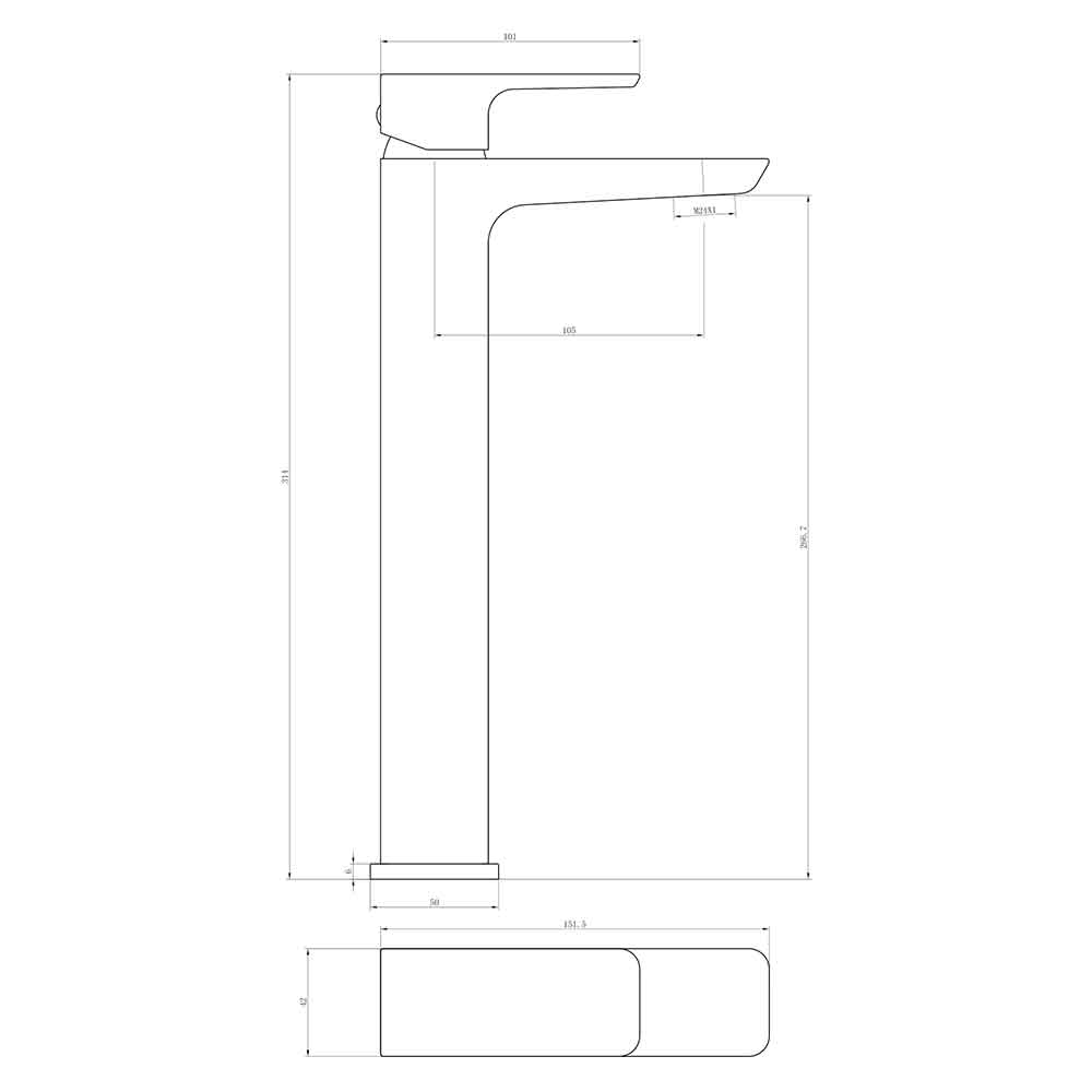 Harbour Status Matt Black Tall Basin Tap