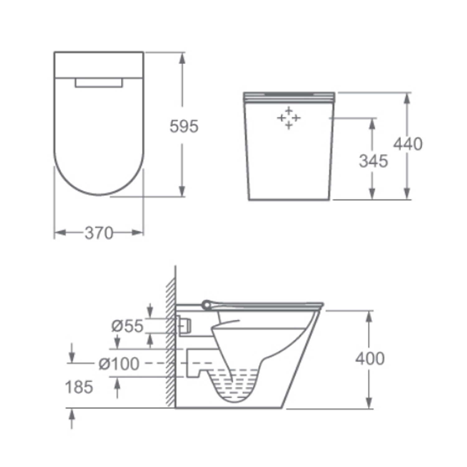 Imex Arco Back  to Wall Smart Toilet with Soft Close Seat & Remote Control