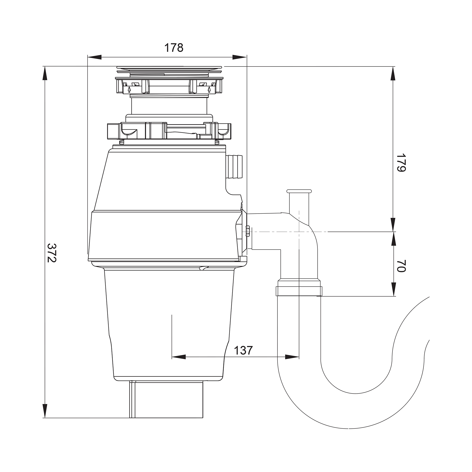 Rangemaster 750 Continuous Feed Waste Disposal Unit