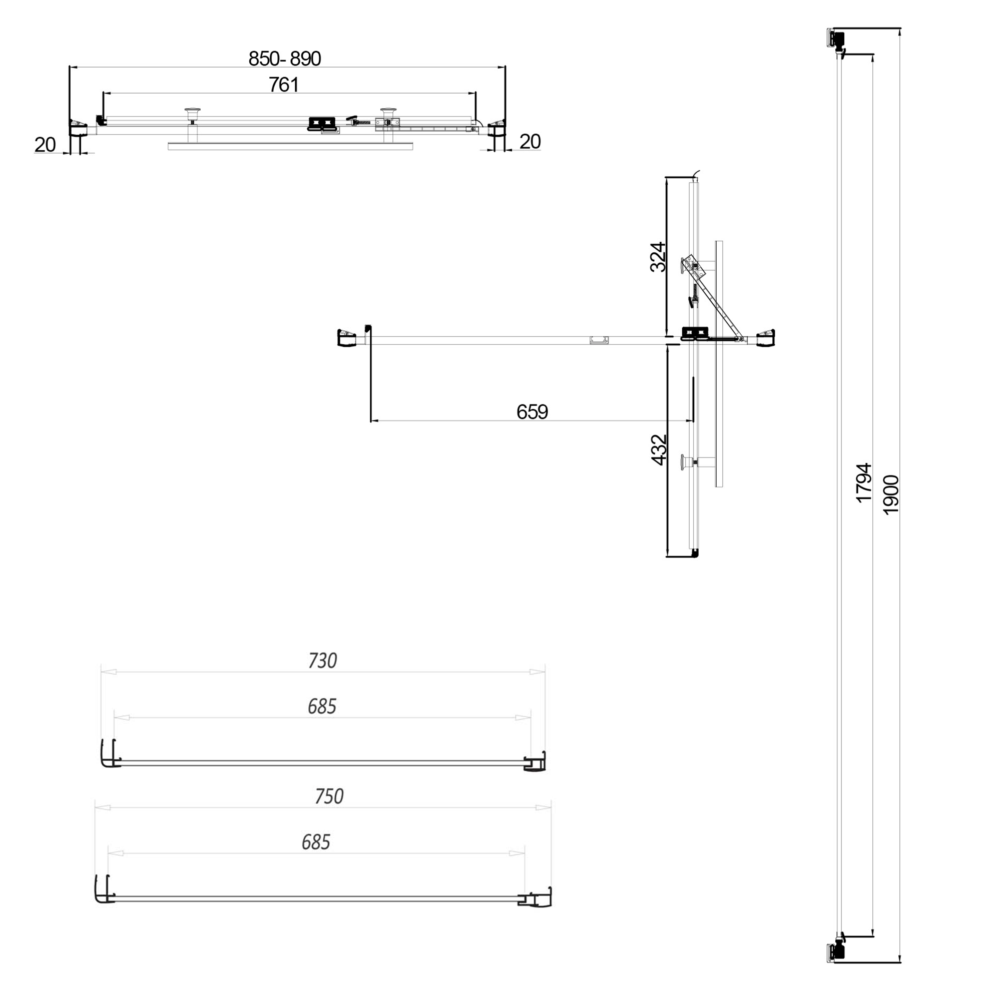 Harbour i8 Easy Clean Infold 8mm Shower Door & Optional Side Panel