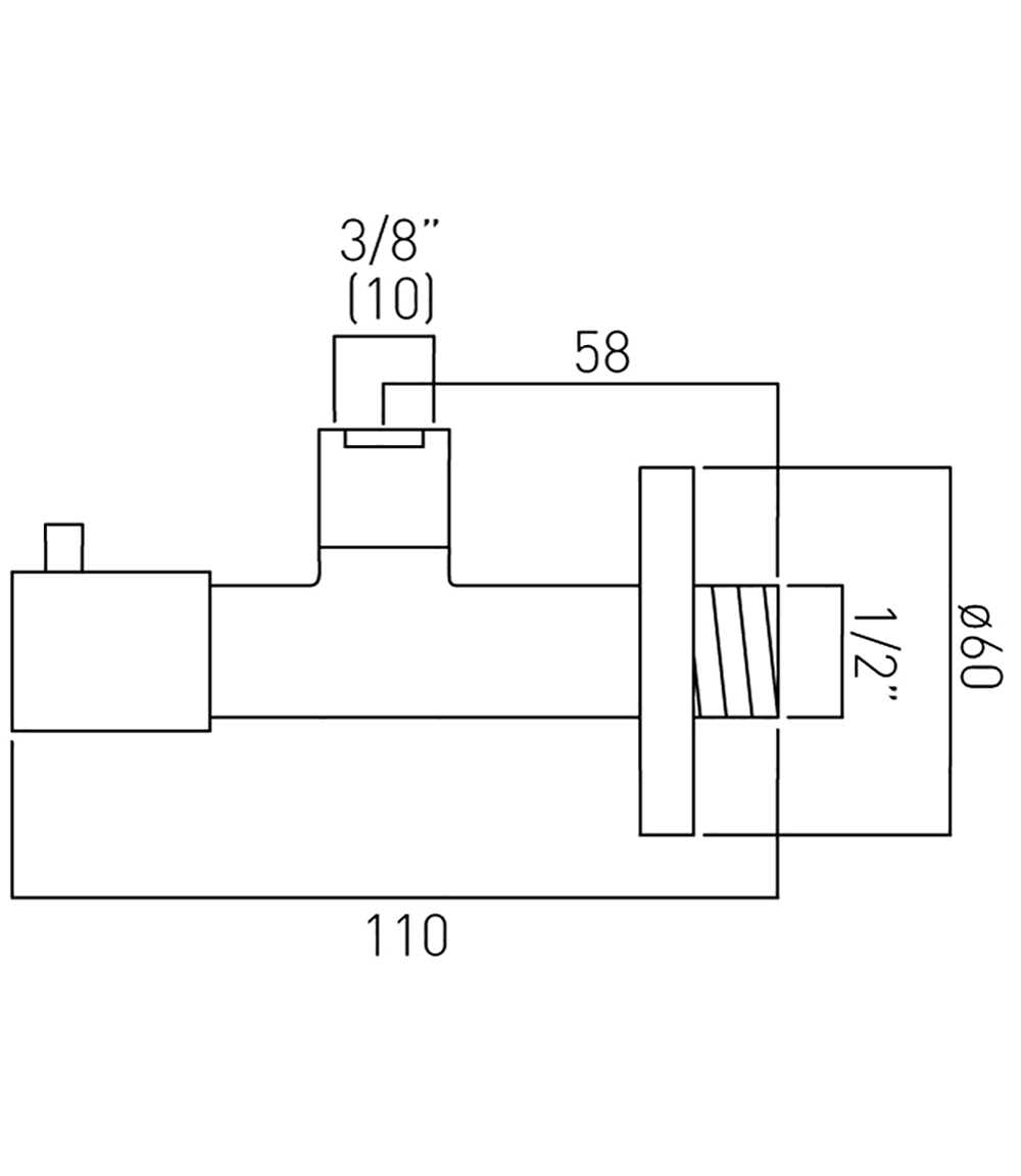 Vado Contemporary Angle Valve with Integrated Filter - 1/2" x 3/8"