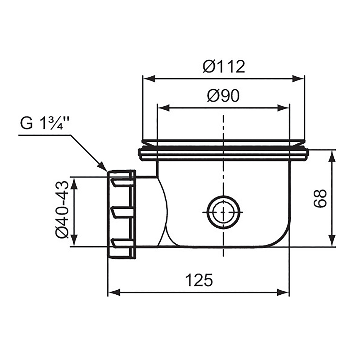Ideal Standard 90mm Matt White Fast Flow Shower Waste