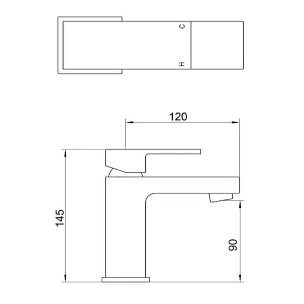 Sagittarius Blade Monobloc Basin Mixer with Clicker Waste