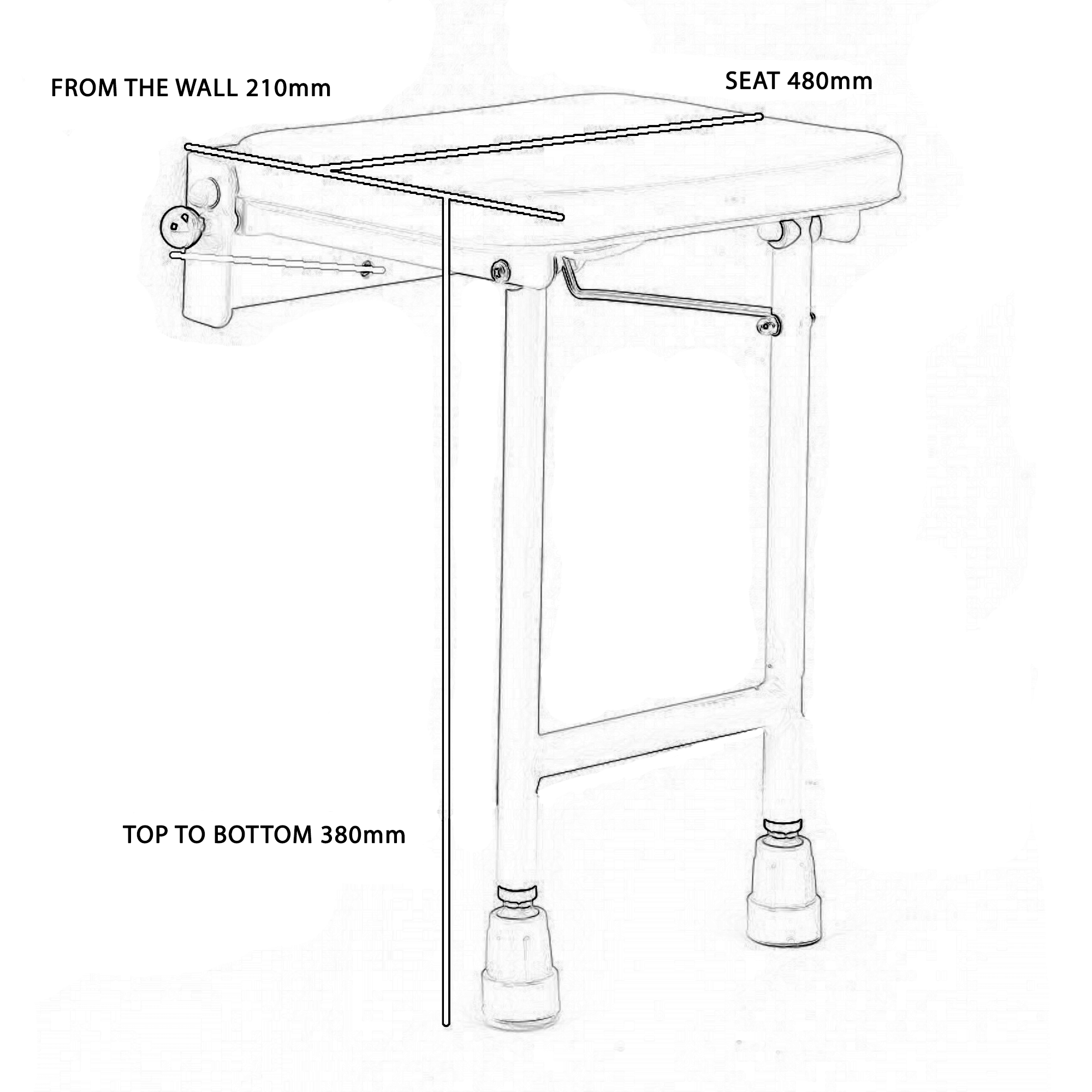Sagittarius Wall Mounted Shower Stool (150kg)