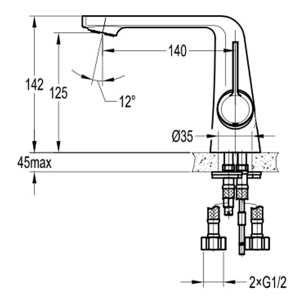 Flova Fusion Mono Basin Mixer with Clicker Waste