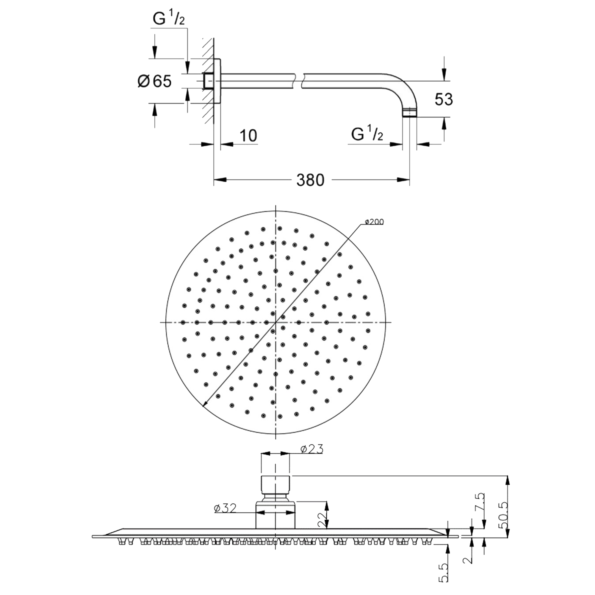 Sagittarius Morella Slim Round Head And Arm (200Mm)