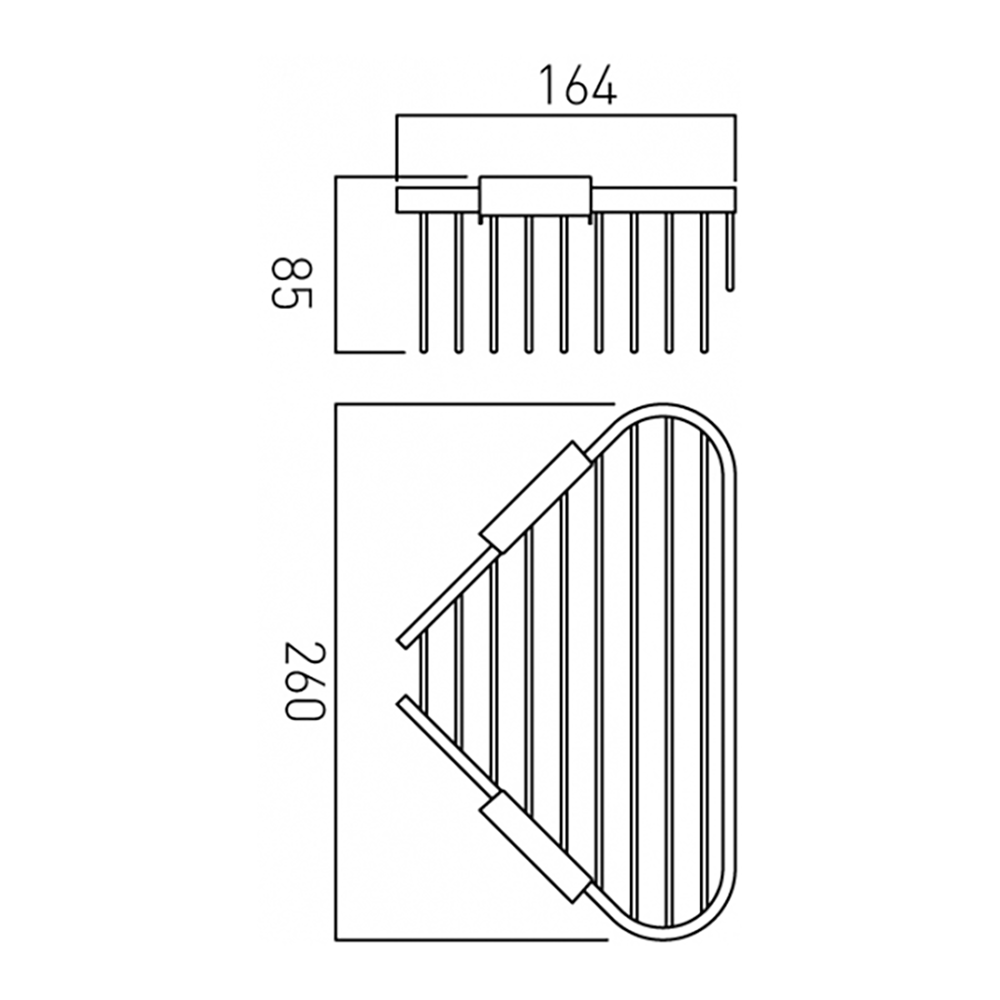 Vado Wall Mounted Large Triangular Corner Basket