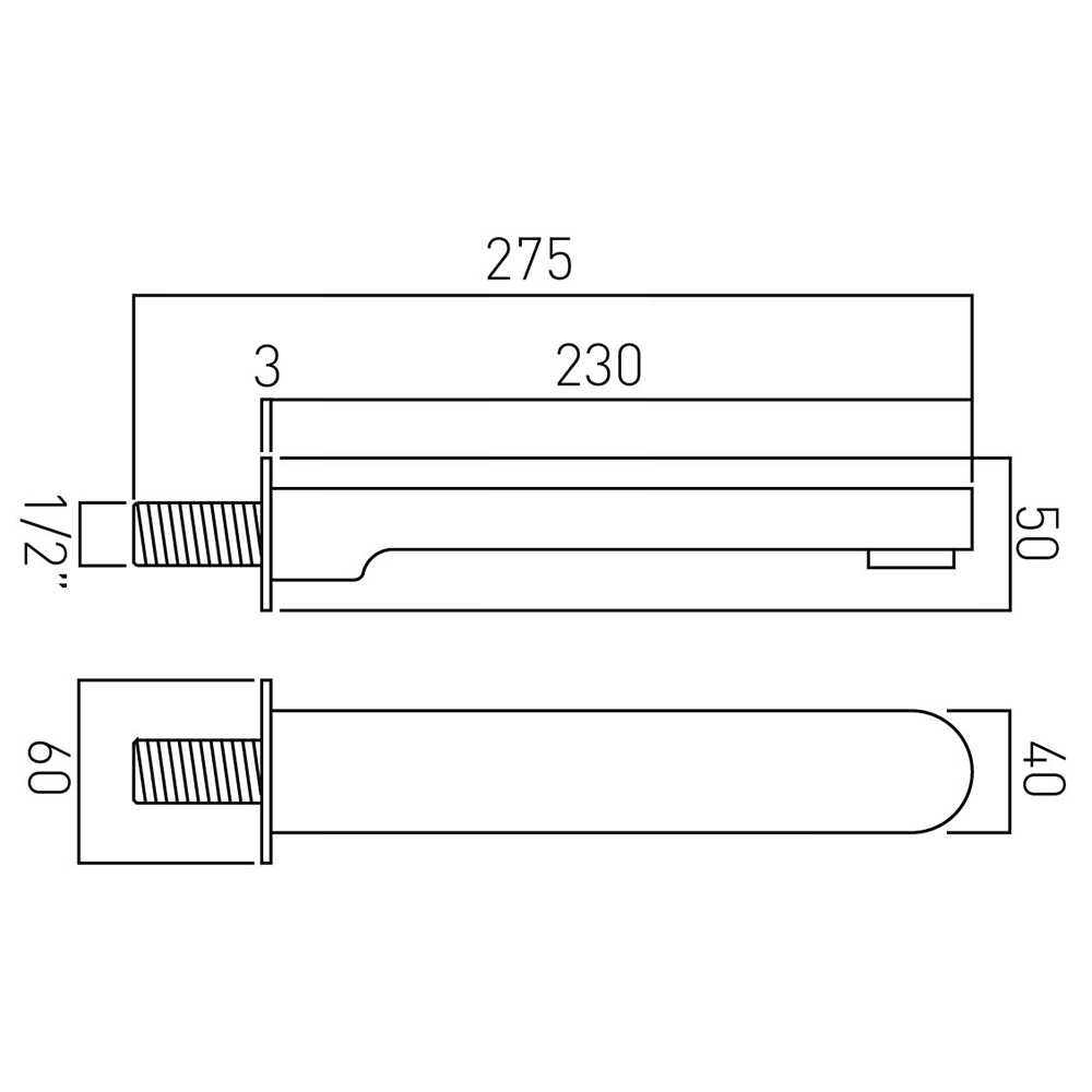 Vado Life Wall Mounted Bath Spout
