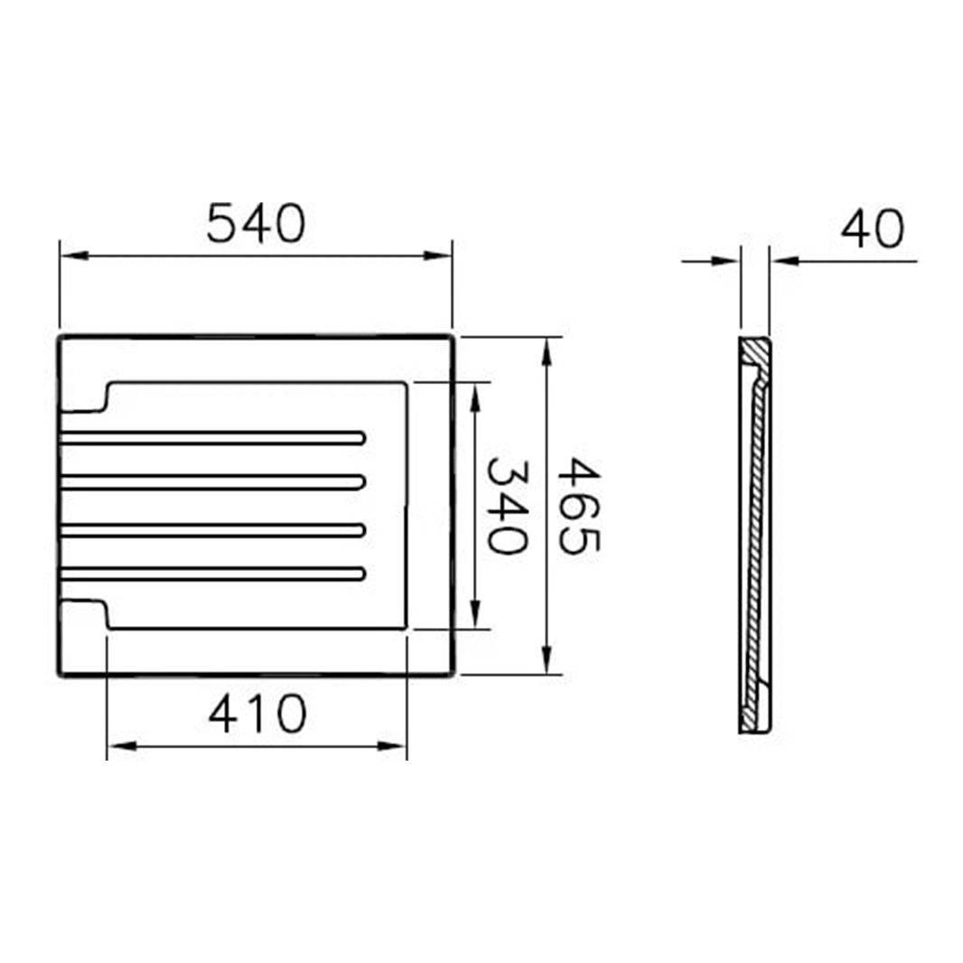 Reginox Grooved Ceramic Drainer - 545 x 467mm