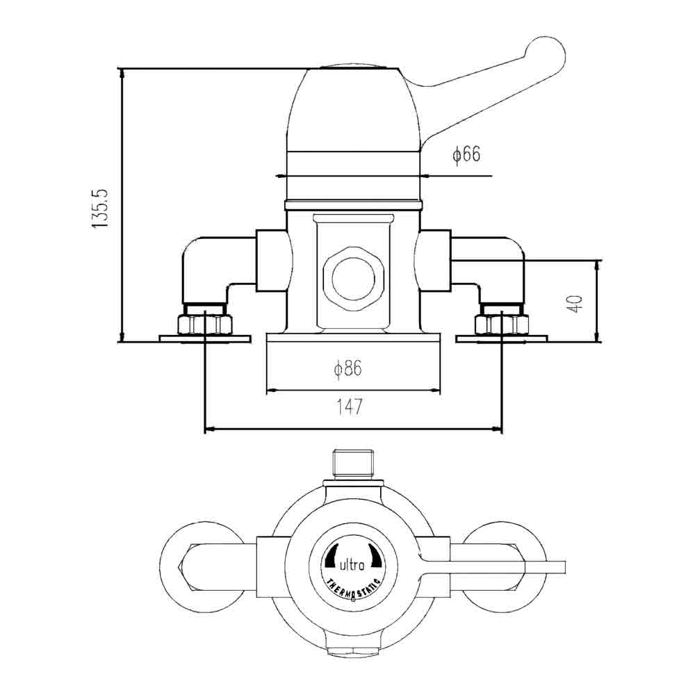 nuie Exposed Sequential Thermostatic Shower Valve