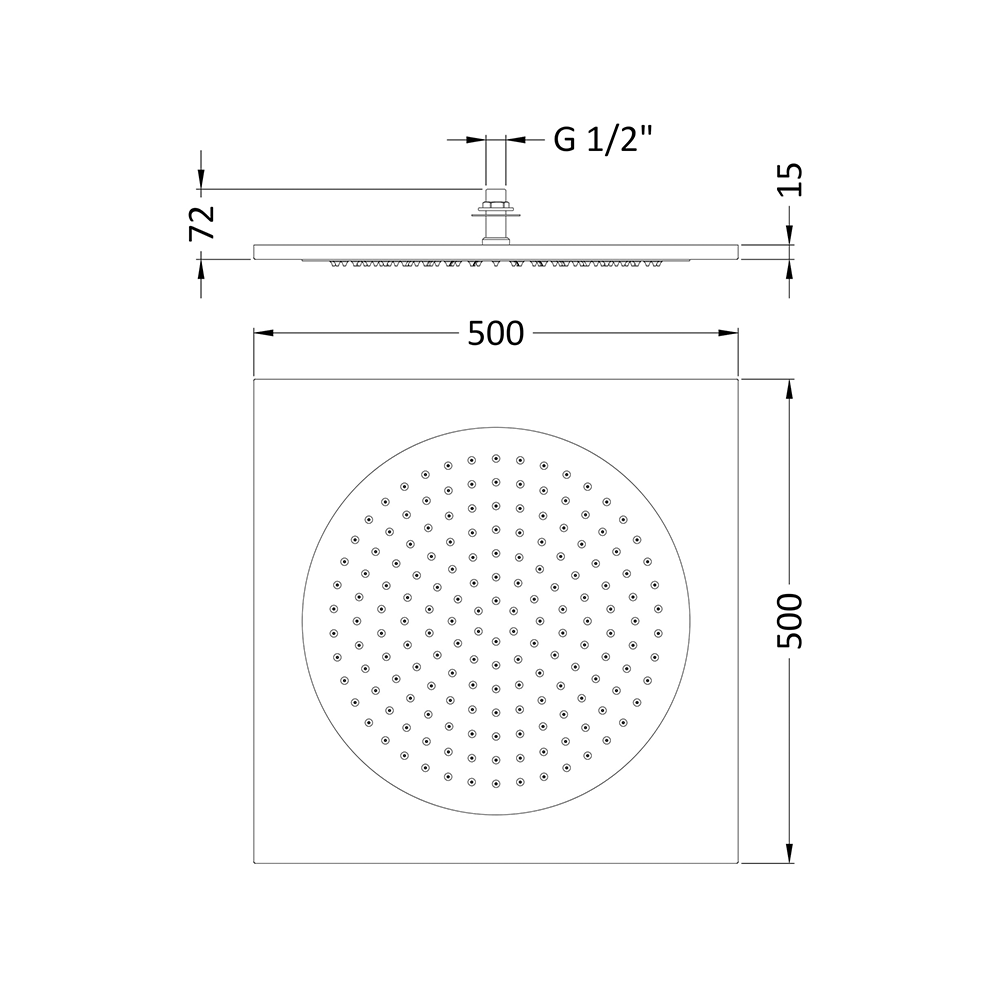Drench Ceiling-Recessed Tile Fixed Shower Head