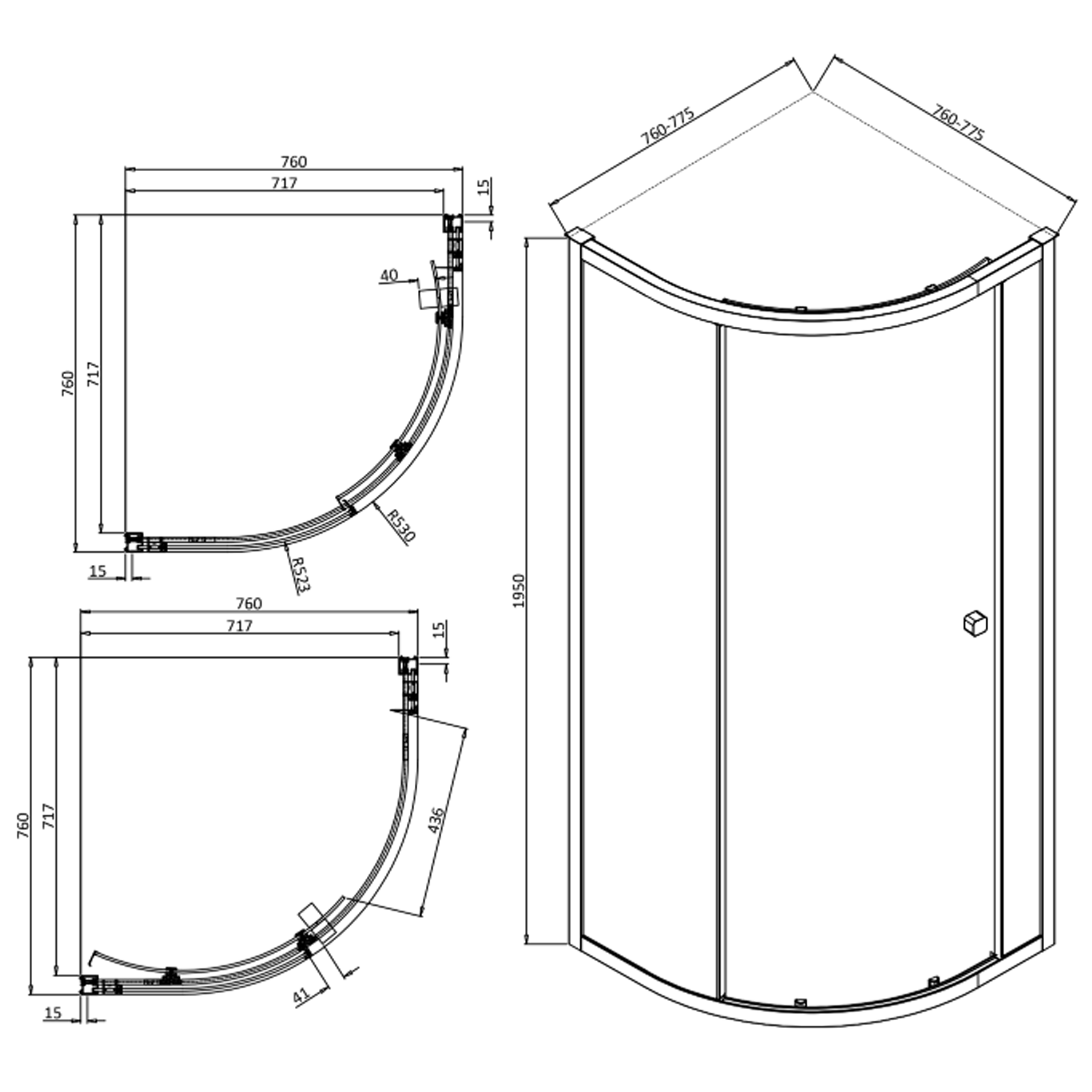 Crosswater Clear 6 6mm Sliding Single Door Quadrant Shower Enclosure