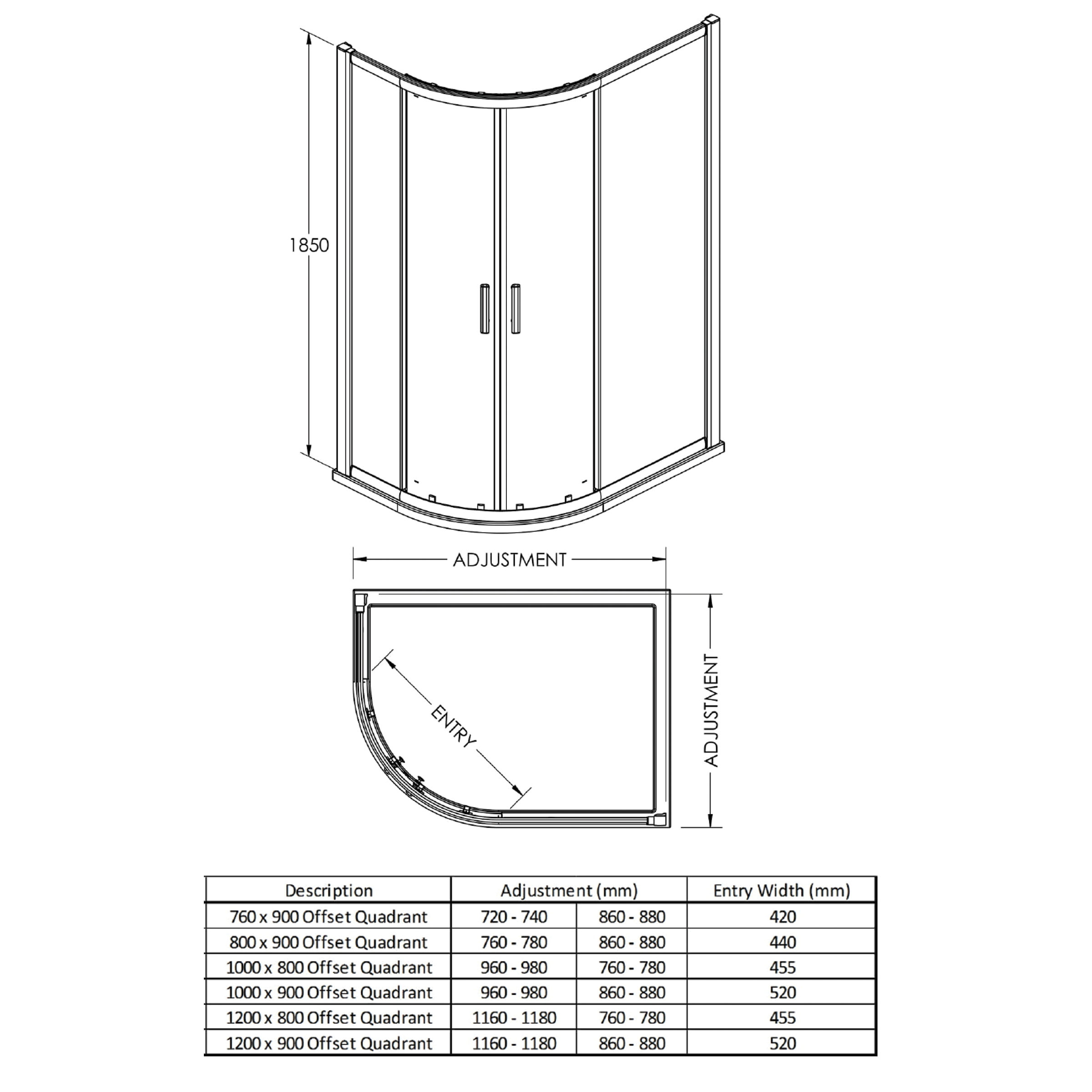 Harbour Primrose 6mm Offset Quadrant Shower Enclosure