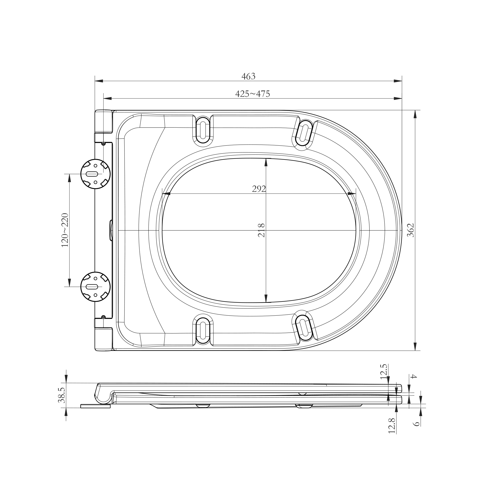 RAK Resort Maxi Quick Release Slimline Soft Close Toilet Seat for Rimless Toilets
