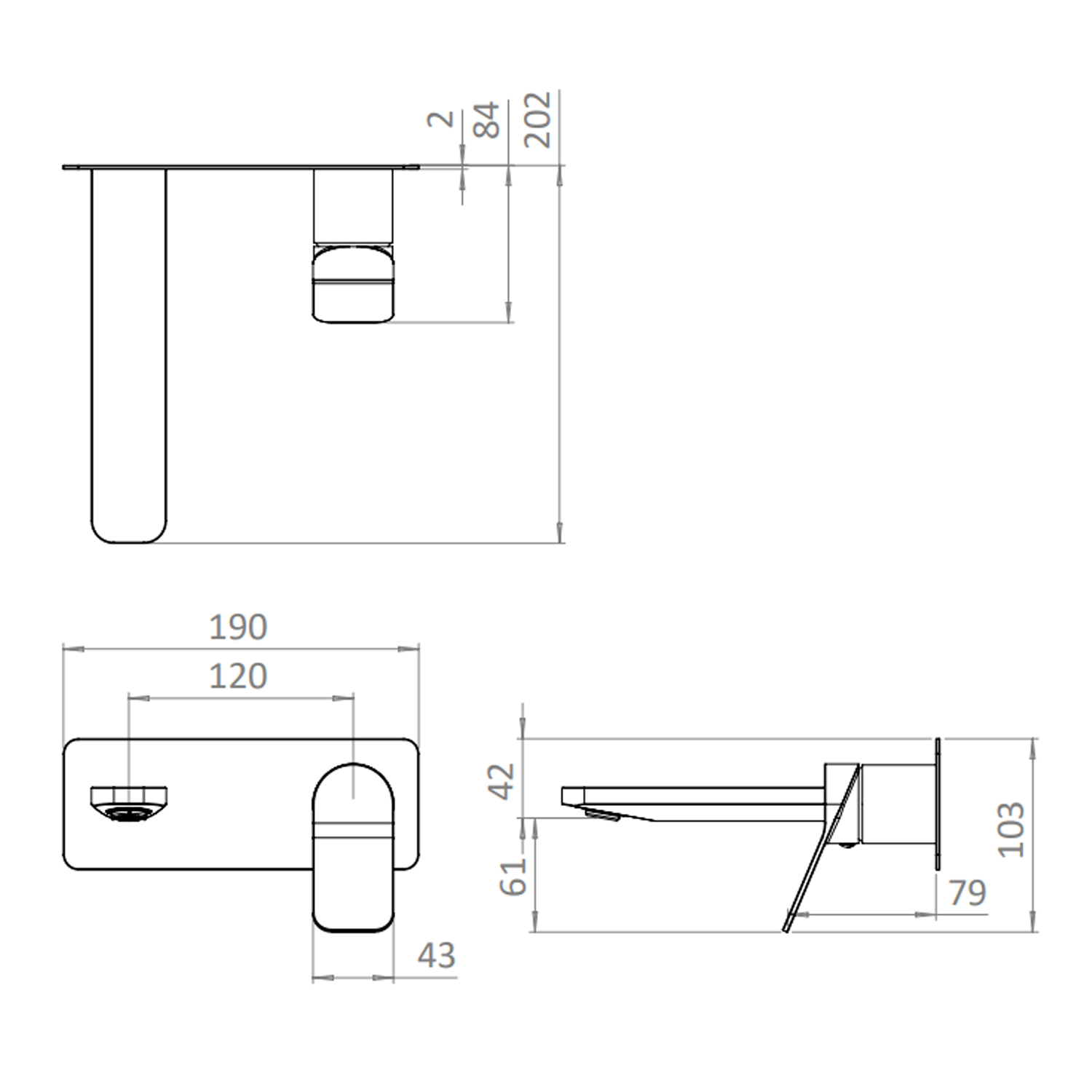 Crosswater Glide II Wall Mounted Basin Mixer Tap