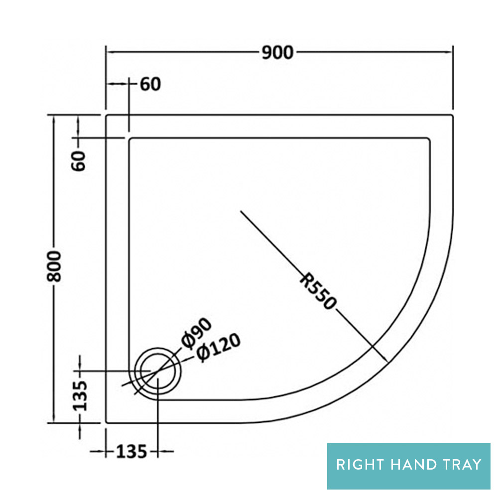 Drench MineralStone 40mm Low Profile Quadrant Shower Tray