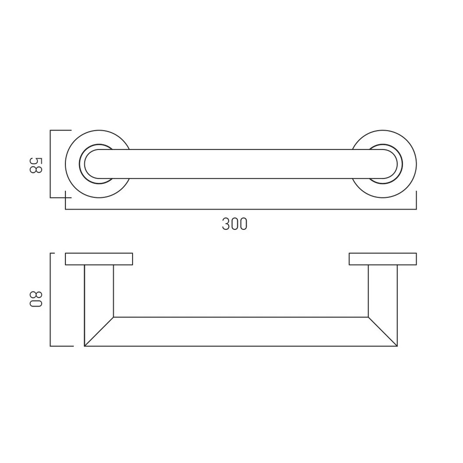 Vado Individual Spa 300mm Grab Bar