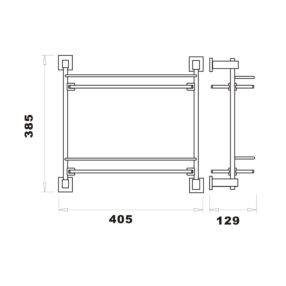 Harbour Clarity Matt Black Double Glass Shelf