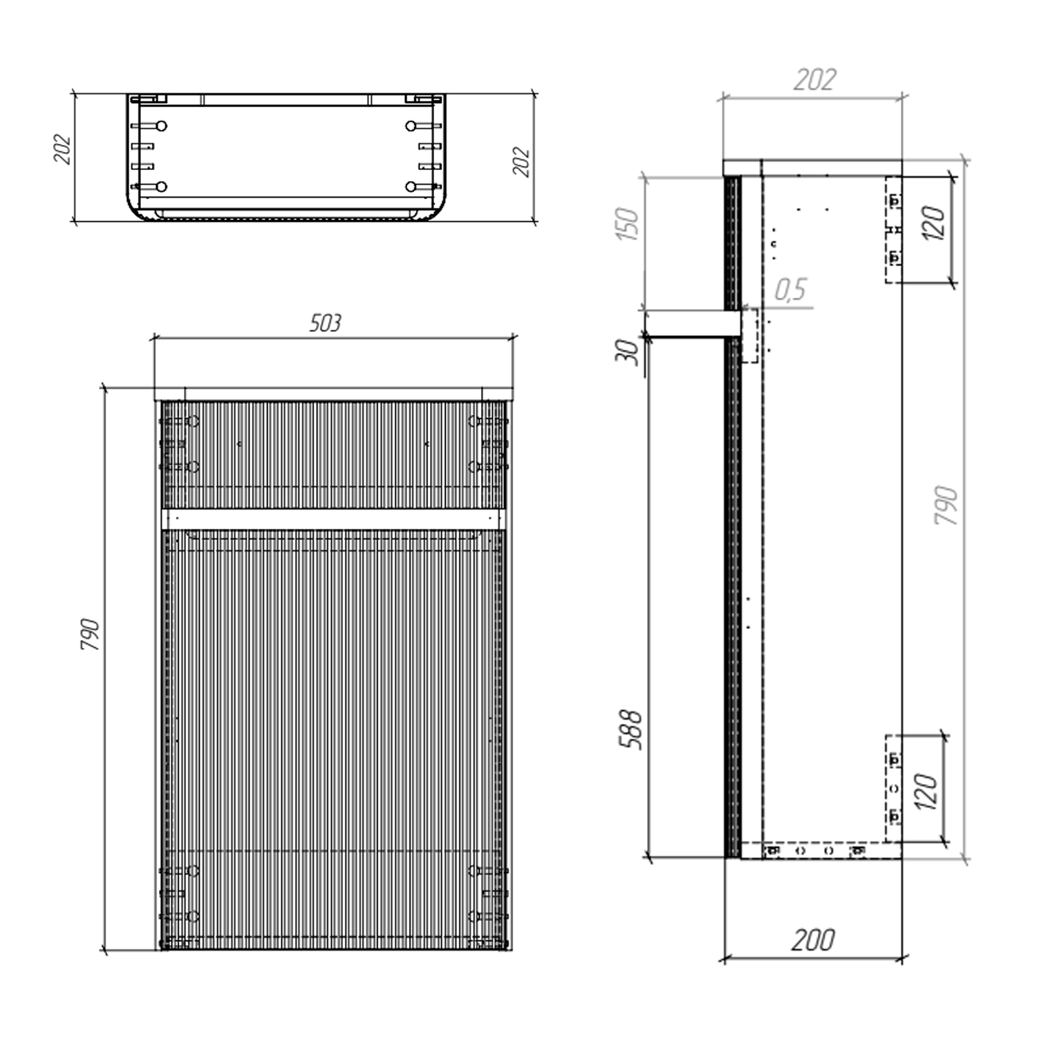 Drench Origin 500mm Fluted Back To Wall WC Unit