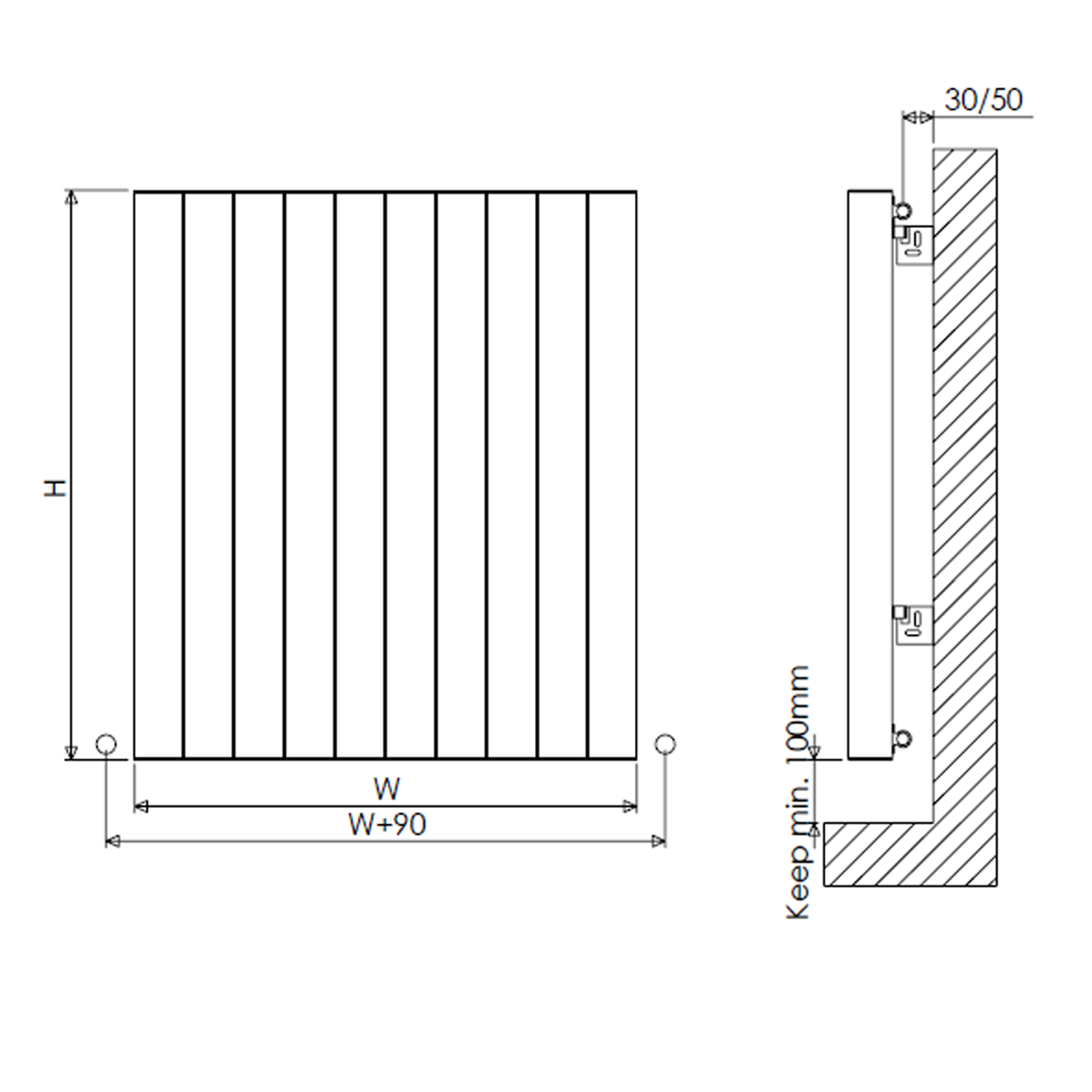 Carisa Otto Oval Single Panel Horizontal Aluminium Radiator