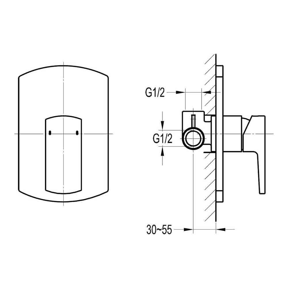 Flova Dekka Single Outlet Concealed Manual Shower Valve