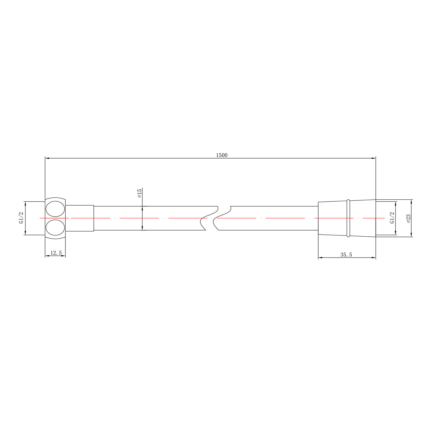 Hudson Reed 1.5m Smooth Silver Flex
