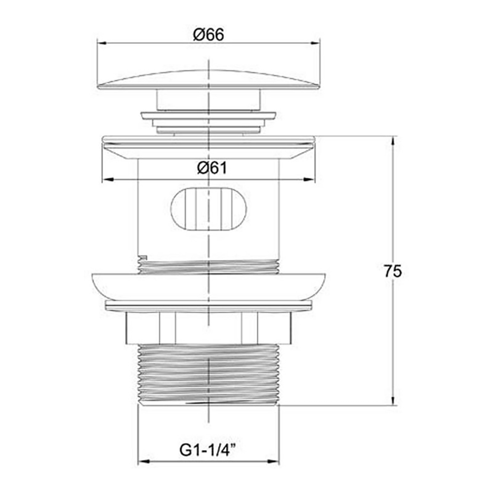 Inox Brushed Stainless Steel Slotted Basin Clicker Waste