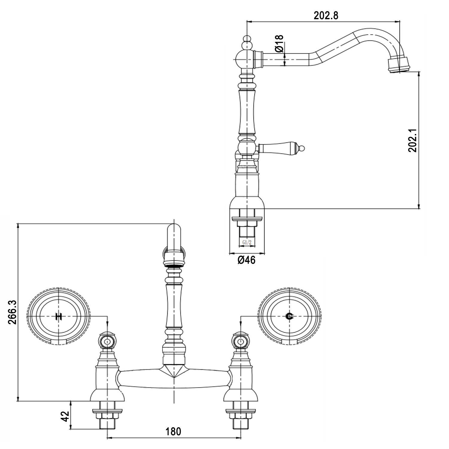 Butler & Rose Francis Bridge Kitchen Mixer Tap