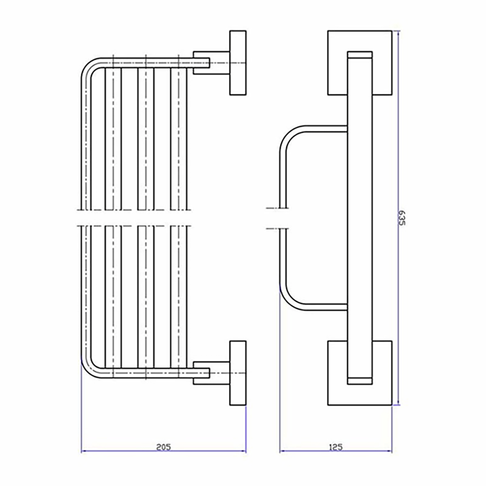 Crosswater Zeya Towel Rail 2 Tier - 600mm
