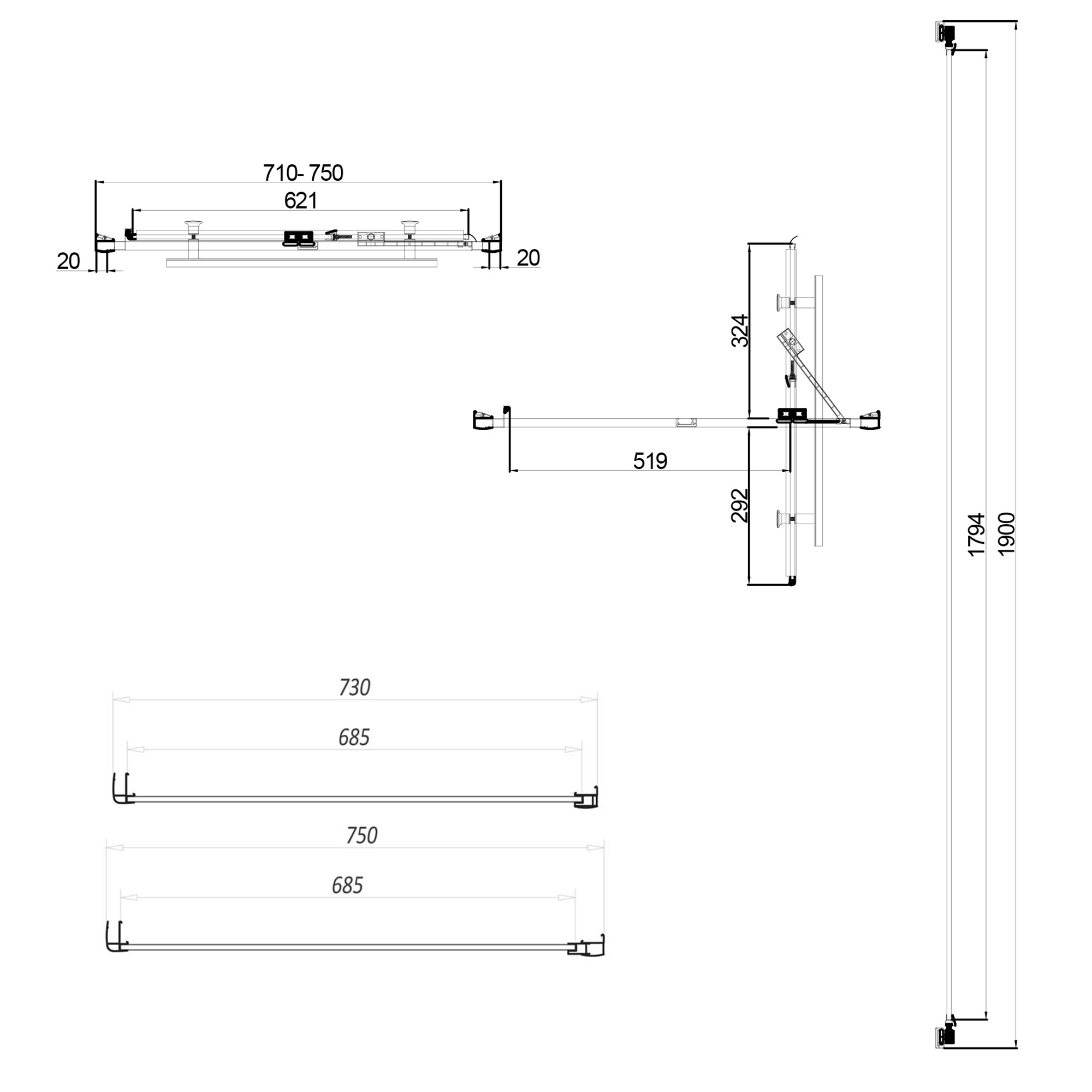 Harbour i8 Easy Clean Infold 8mm Shower Door & Optional Side Panel