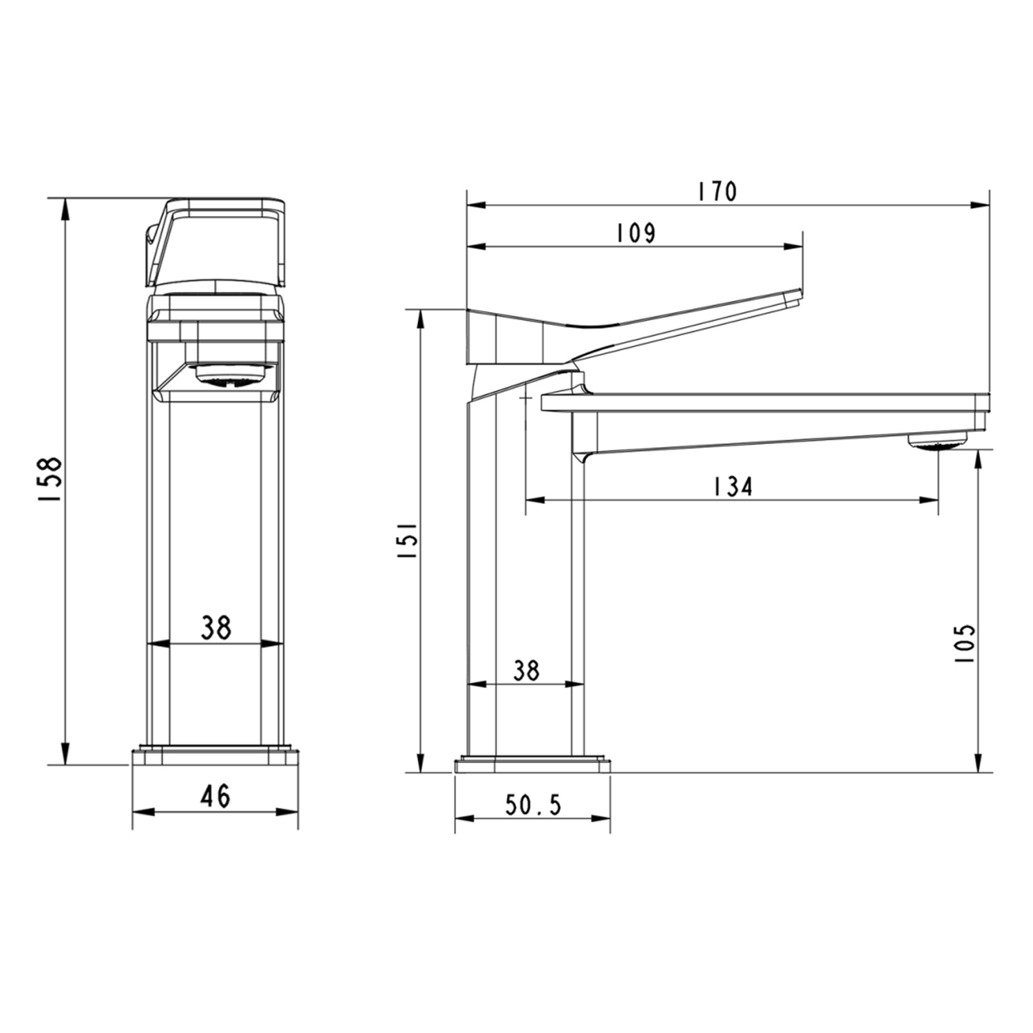 HIX Mono Basin Mixer Tap