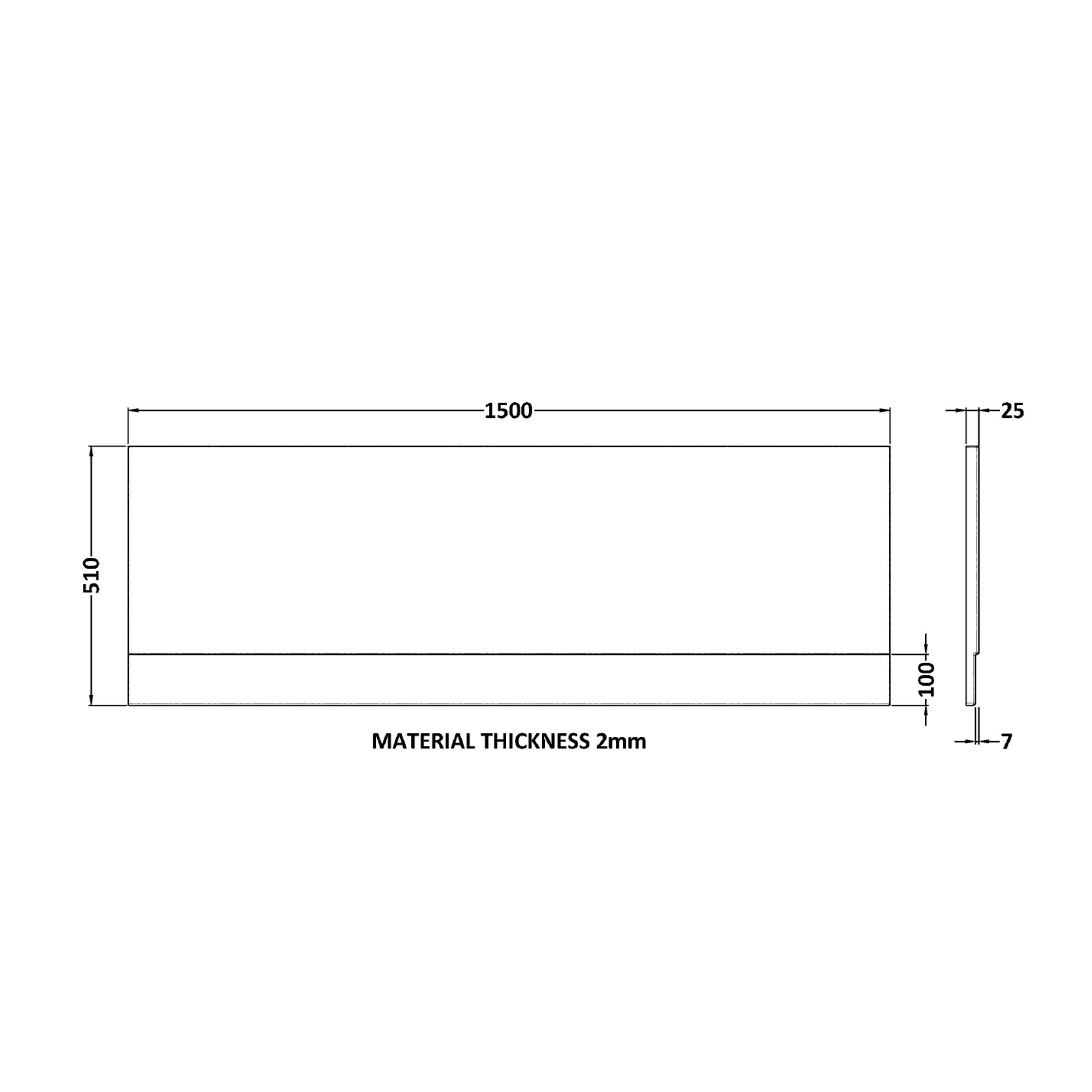 Vellamo Acrylic Straight Gloss White Front Bath Panel
