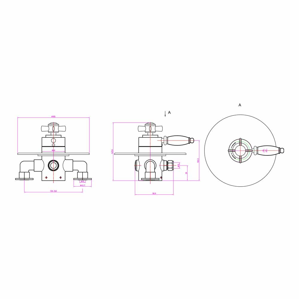 Sagittarius Churchman 1 Outlet Concealed Thermostatic Shower Valve