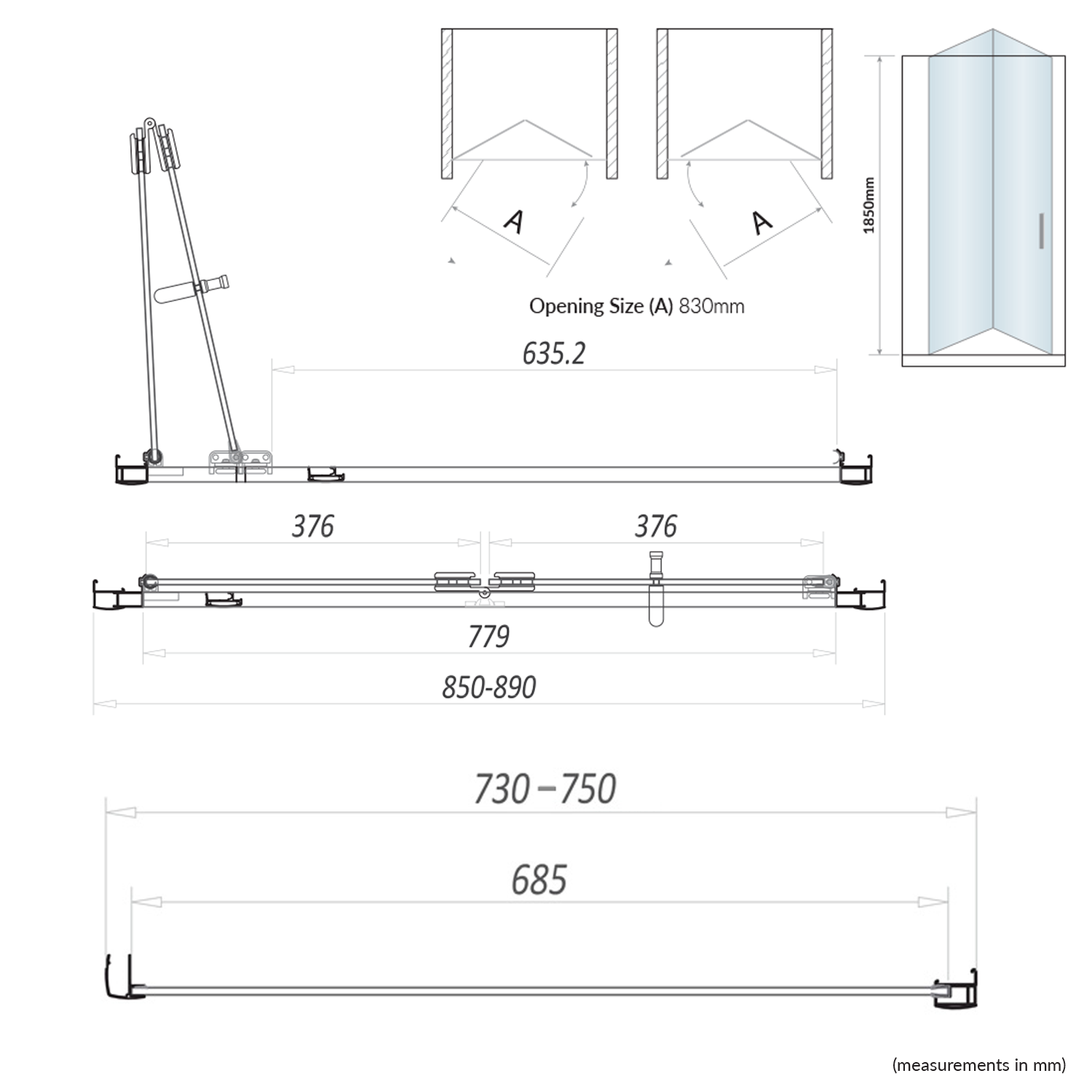 Harbour i6 Easy Clean 6mm Bi-Fold Shower Door & Optional Side Panel