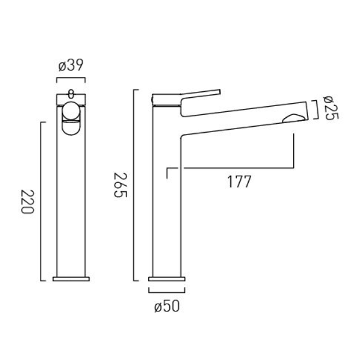 Vado Safari Cold Start Single Lever Tall Basin Mixer Tap