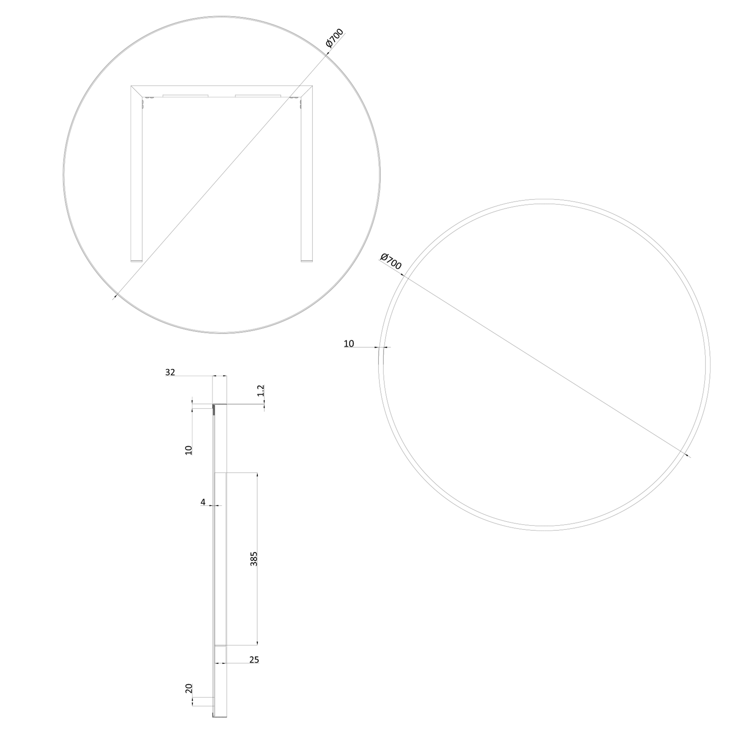 Crosswater Infinity Round Framed Mirror with Demister Pad - 500mm, 600mm & 700mm