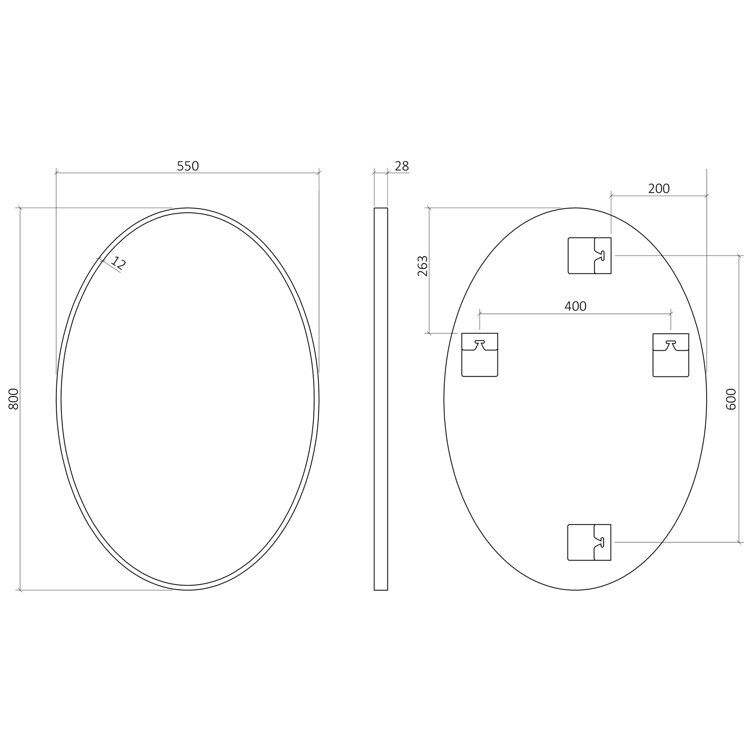 Origins Living Delphine Oval Mirror - 550 x 800mm