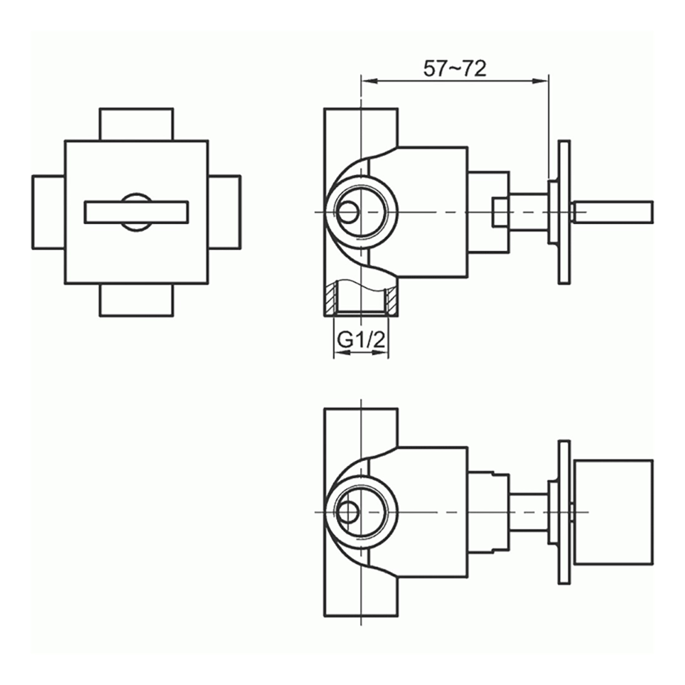 Pura Bloque Shut Off Valve with 3-Outlet Diverter