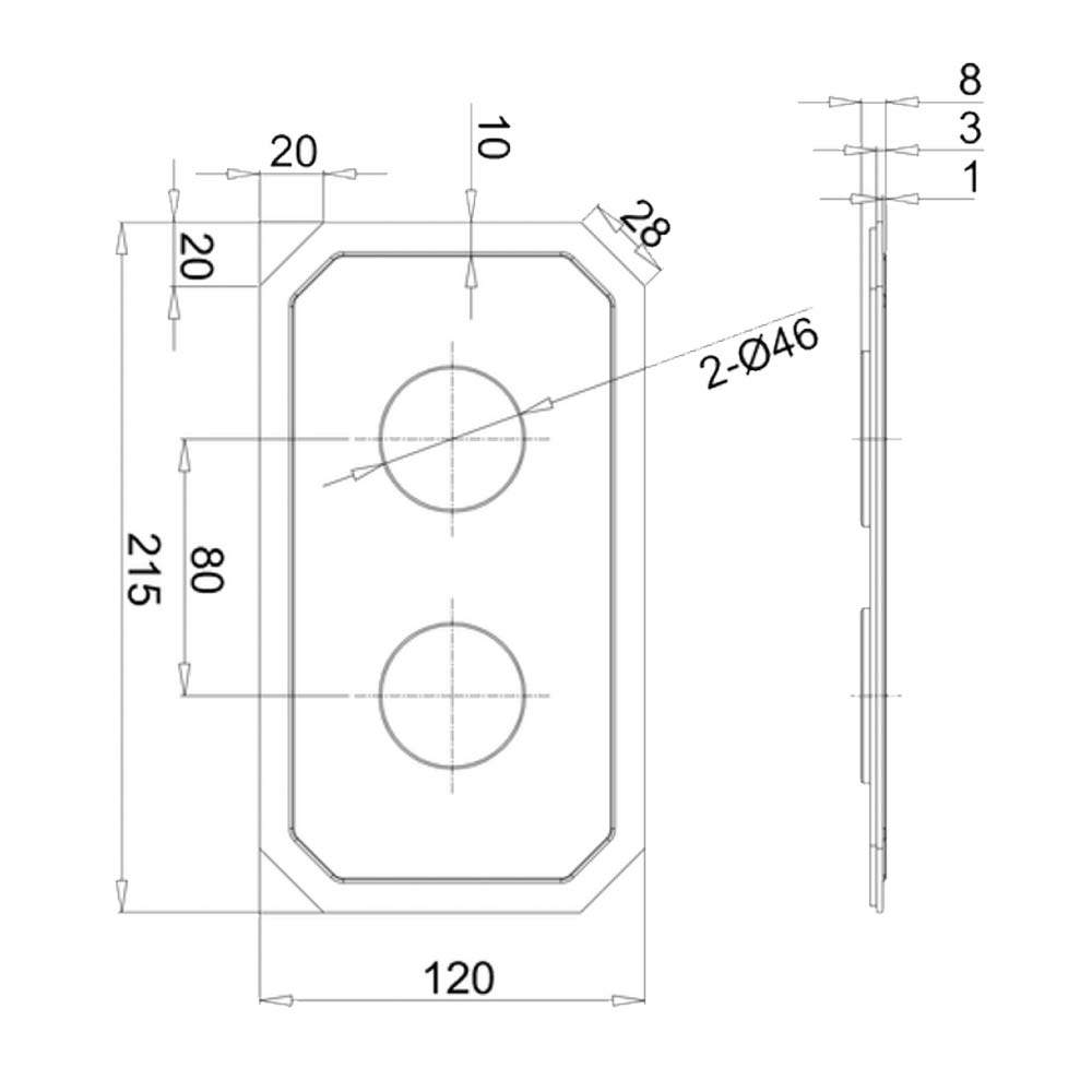 Crosswater Belgravia Lever Slimline 2 Outlet Concealed Thermostatic Shower Valve