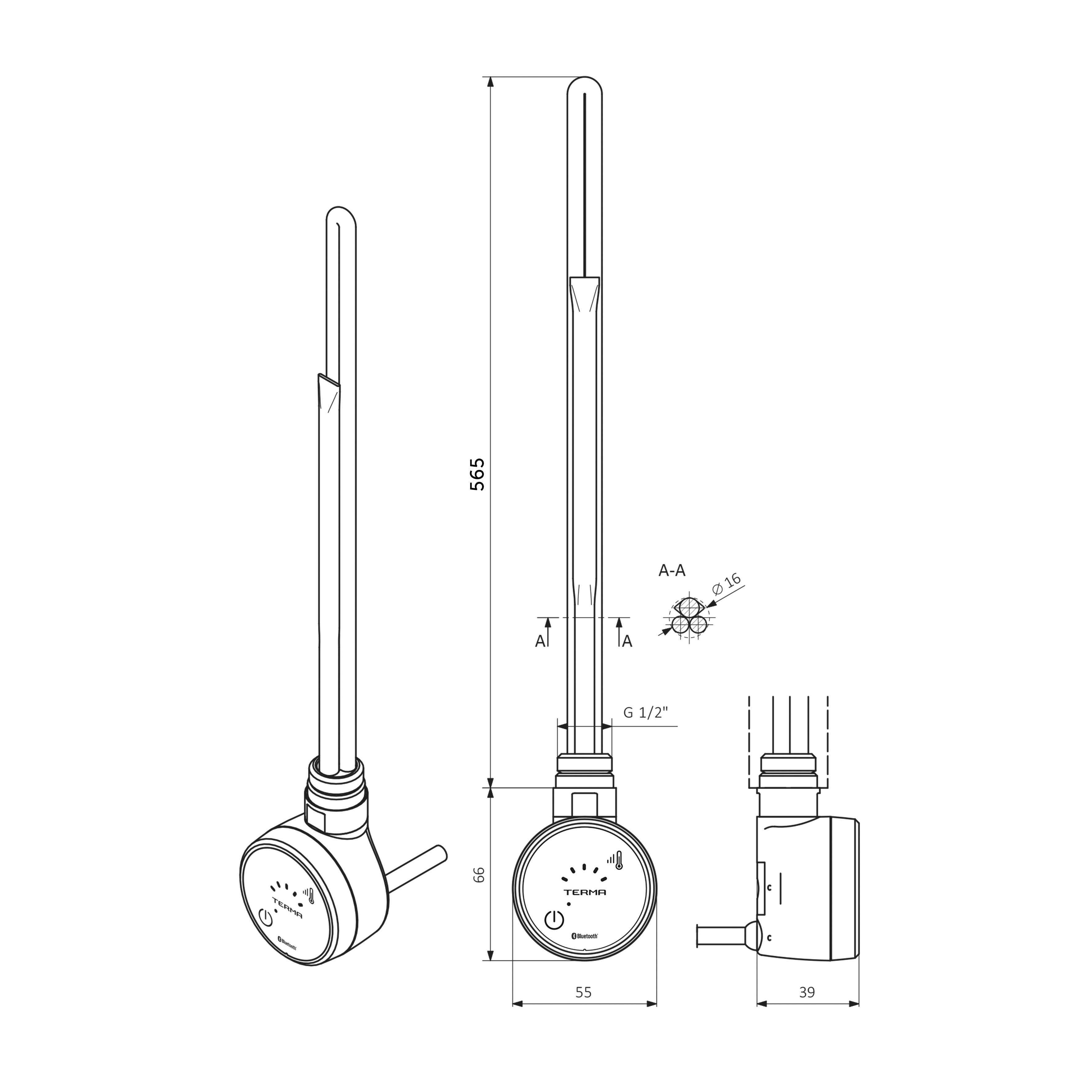 Terma MOA BLUE Chrome Heating Element - 6 Options
