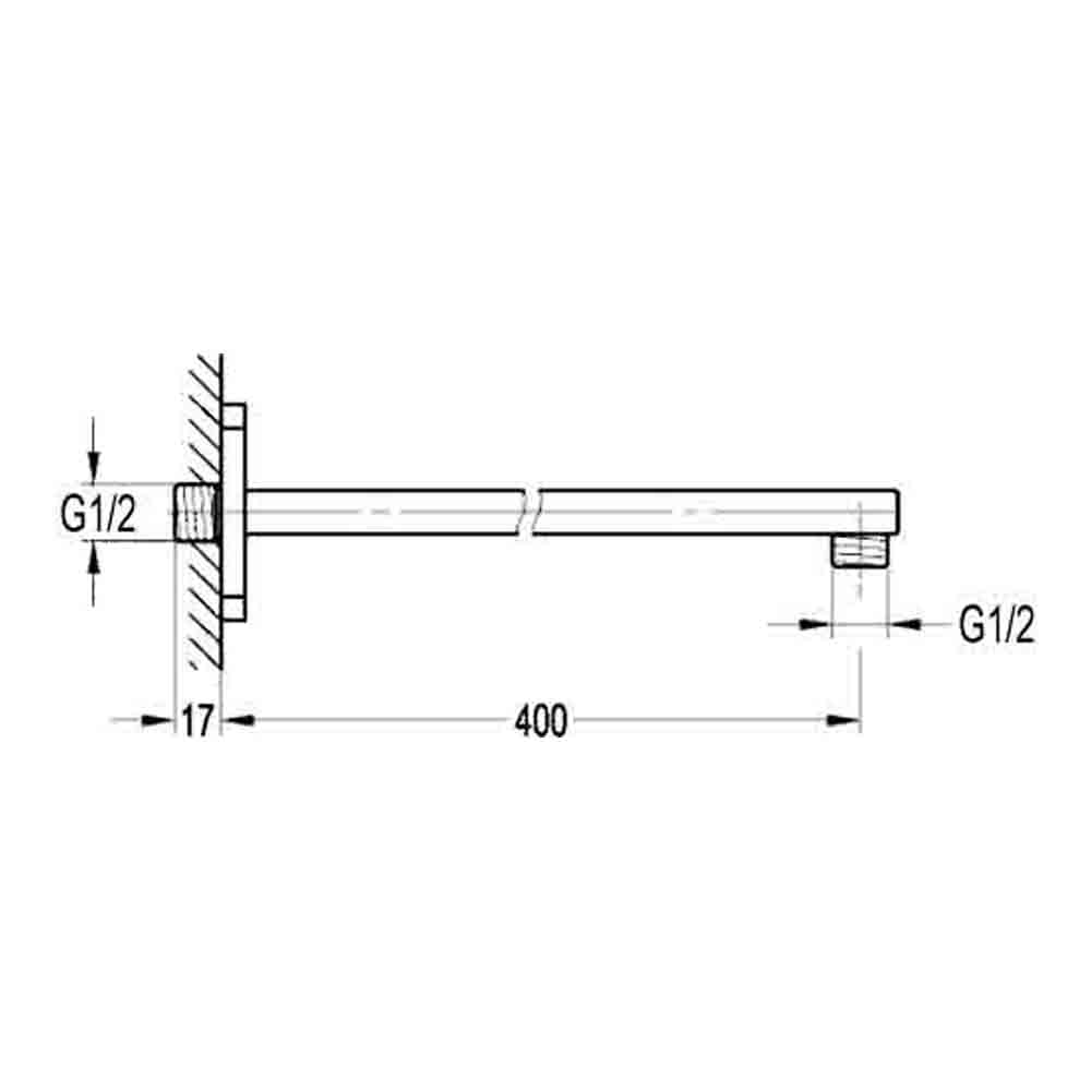 Imex 400mm Wall Mounted Square Shower Arm