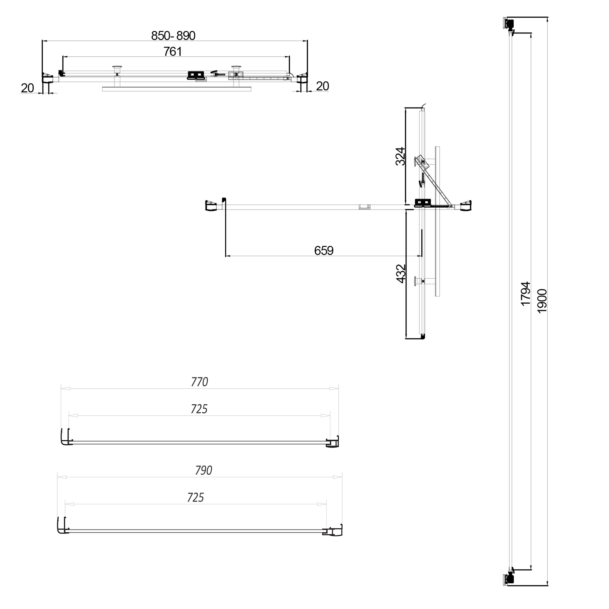 Harbour i8 Easy Clean Infold 8mm Shower Door & Optional Side Panel