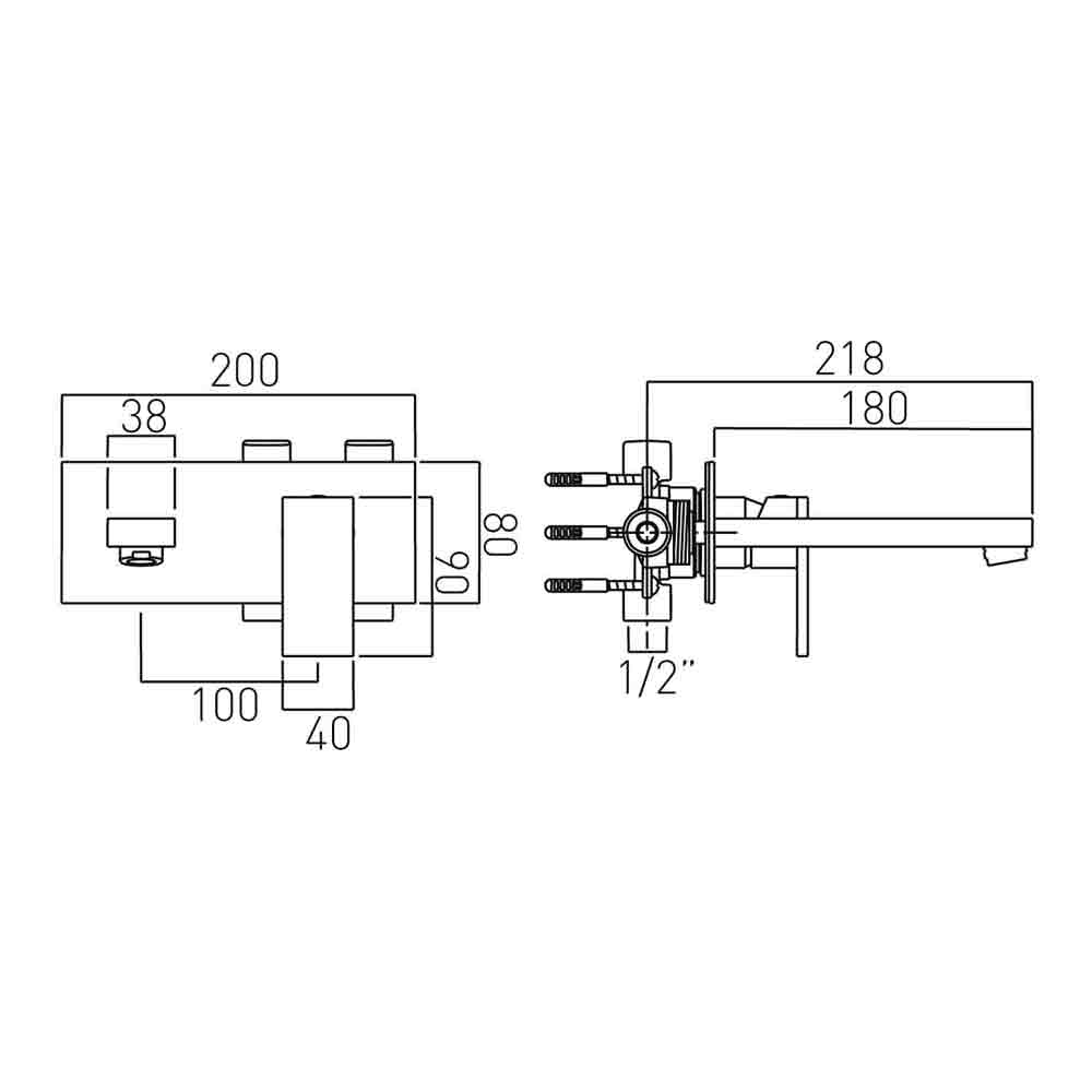 Vado Notion Wall Mounted Single Lever Basin Mixer