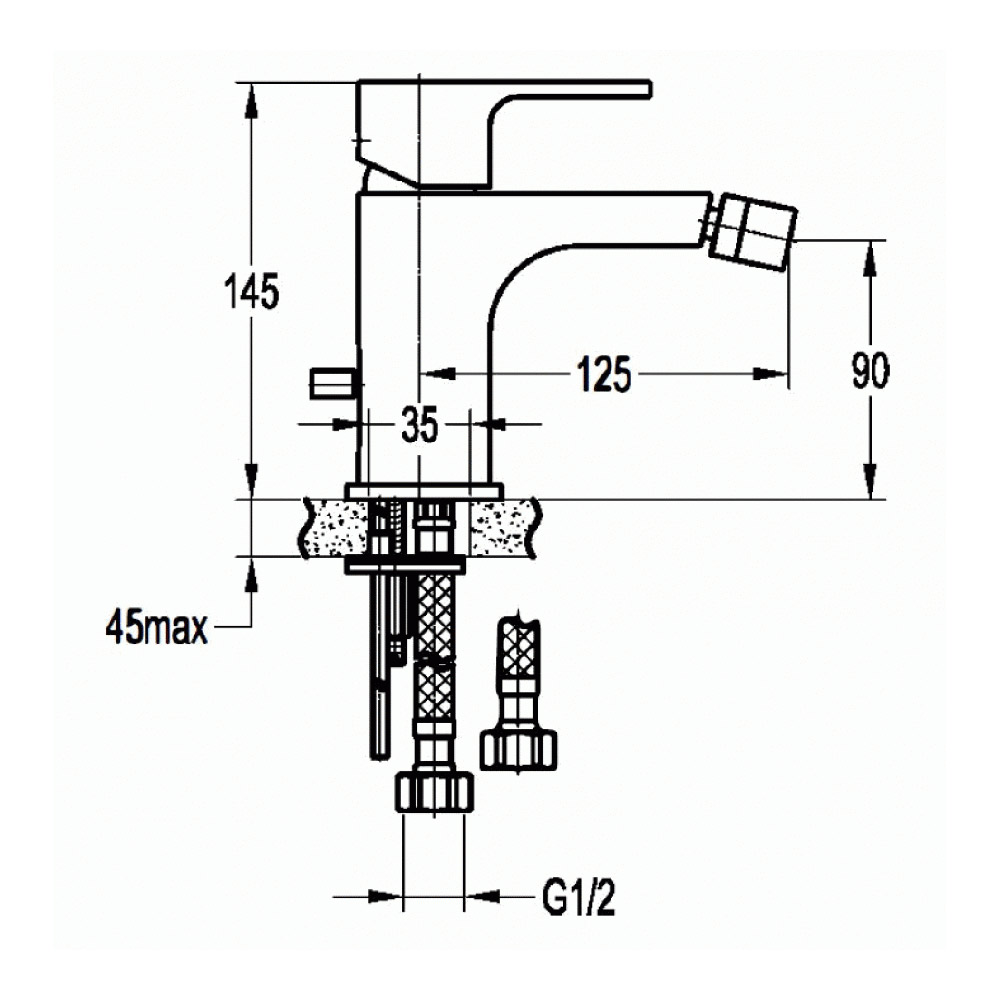 Flova Smart Mono Bidet Mixer with Clicker Waste