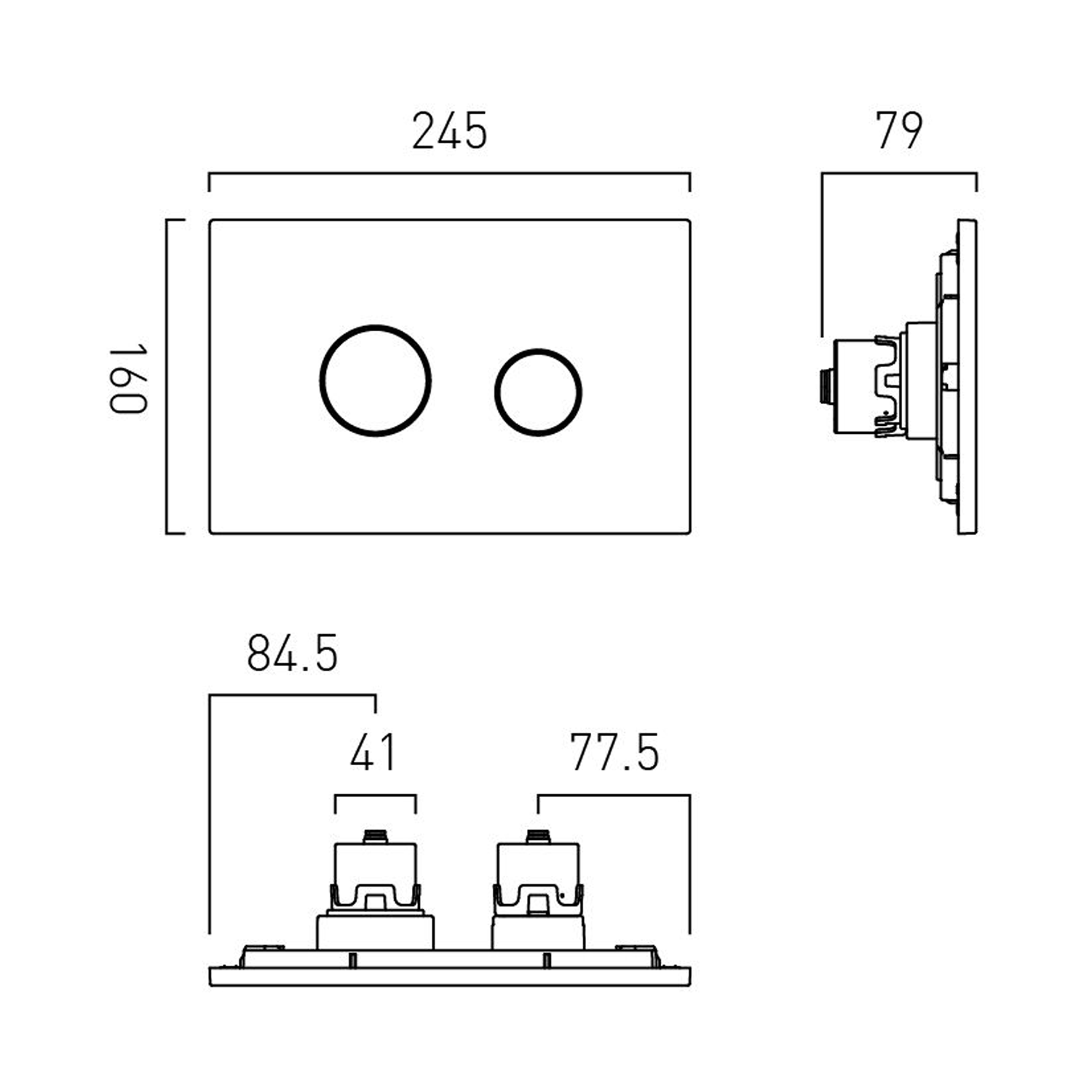 Vado Round Button Flush Plate