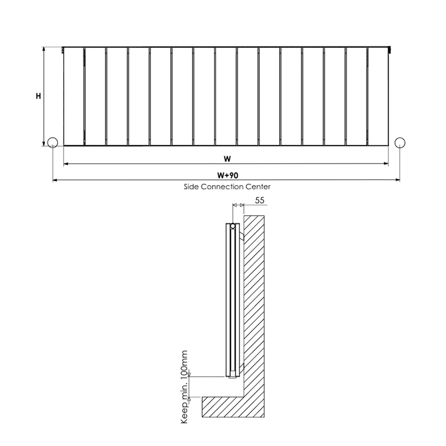 Carisa Nemo Double Panel Horizontal Aluminium Radiator