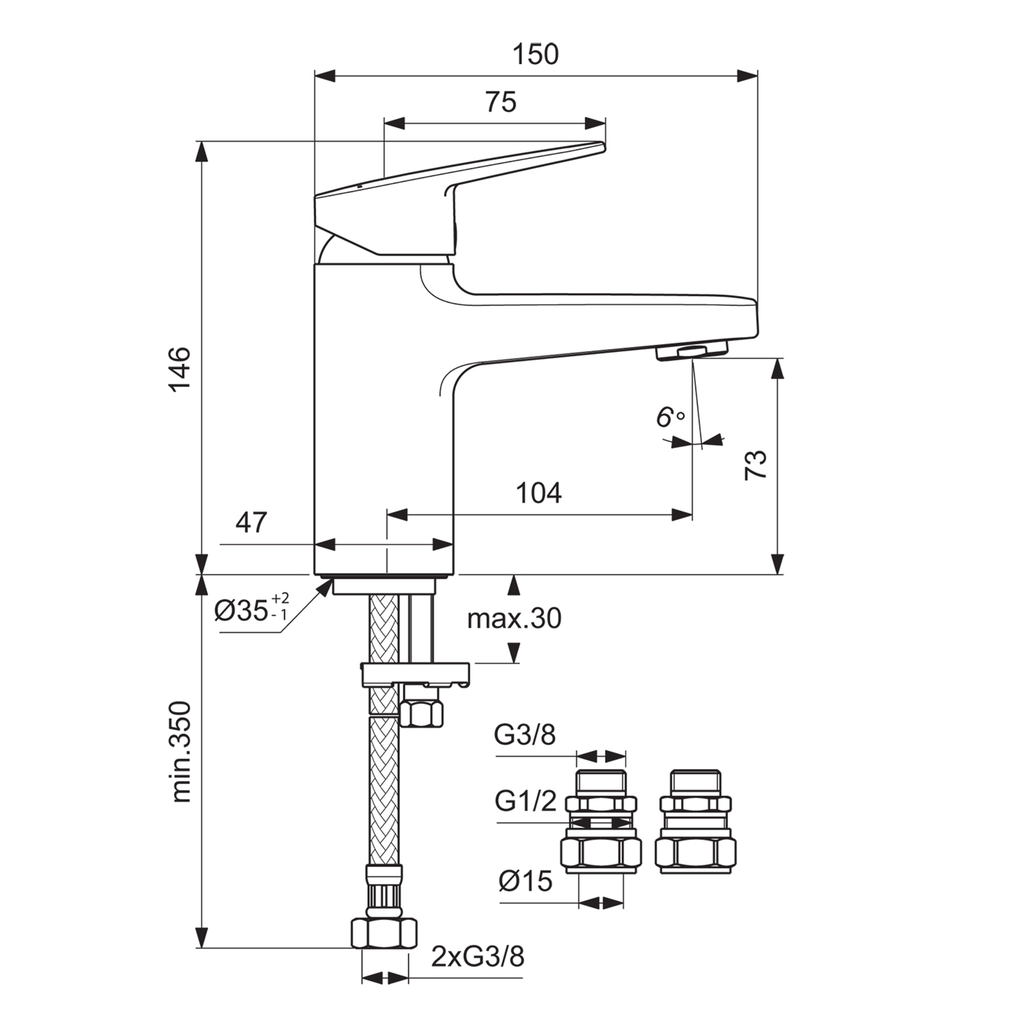 Ideal Standard Ceraplan Mono Basin Mixer Tap
